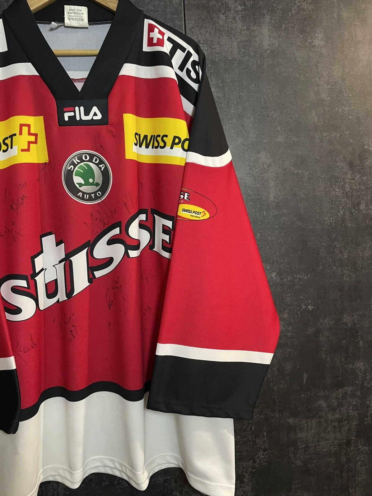 Vintage Sick Vintage Fila Suisse Signed Hockey Jersey Tissot Supreme Size US XL / EU 56 / 4 - 9 Thumbnail