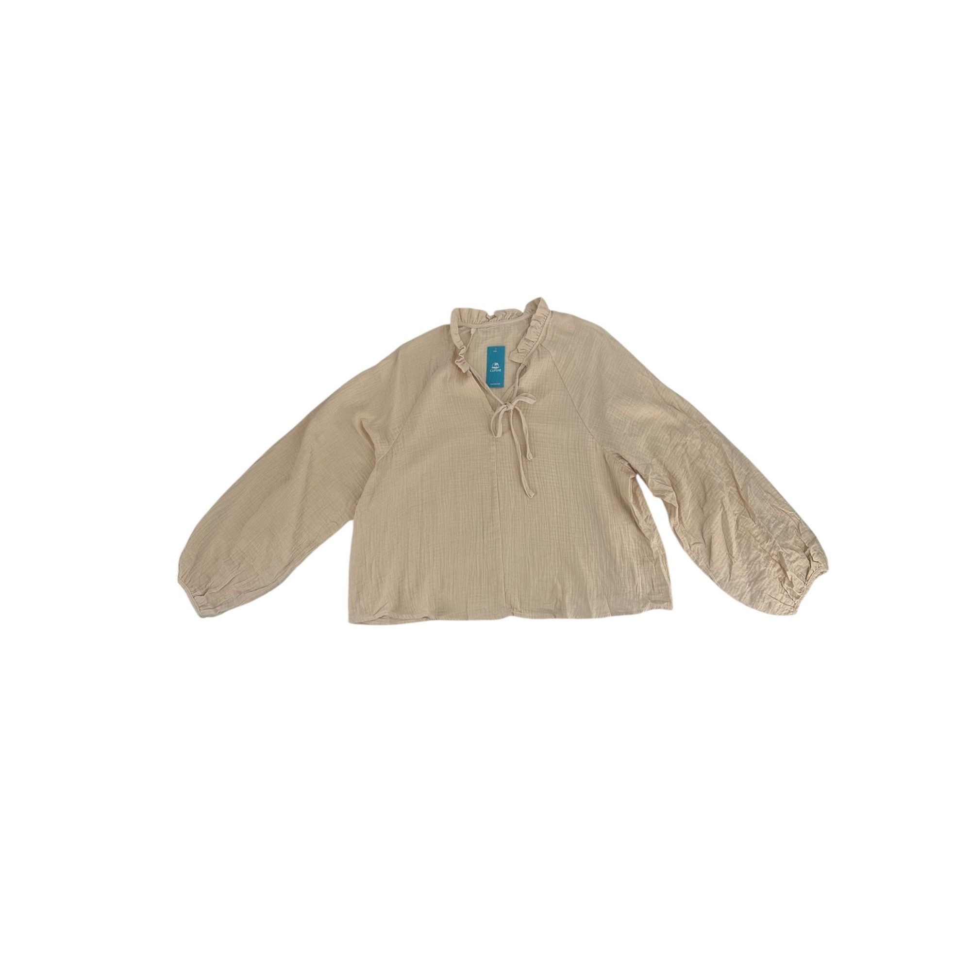 Other Cupshe Top - Beige Cotton Gauze Ruffle Boho - NWT - Large Size L / US 10 / IT 46 - 5 Thumbnail