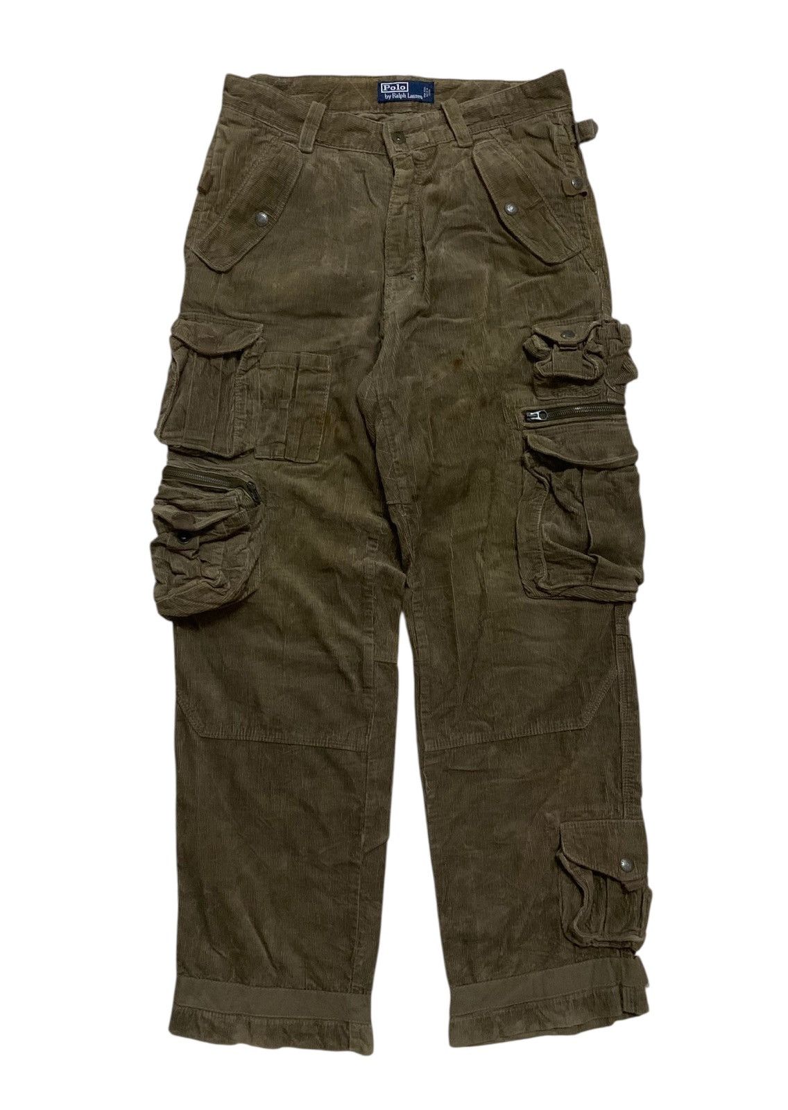 Polo Ralph Lauren 💥Vtg Polo Ralph Lauren Corduroy Tactical Cargo Pant Size US 31 - 1 Thumbnail