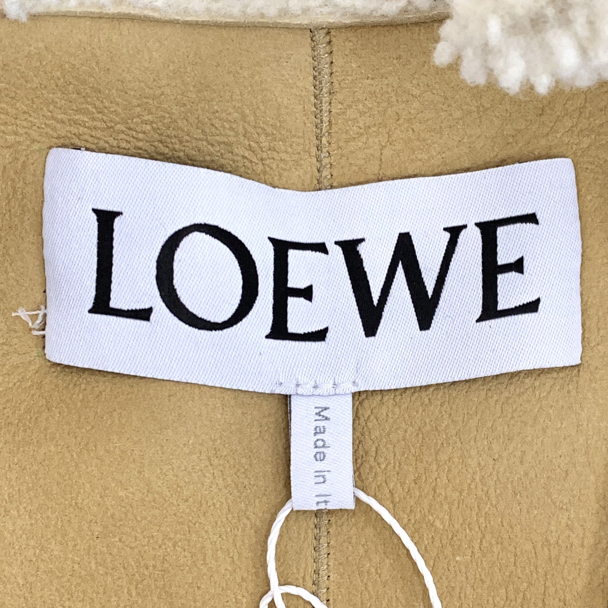 Loewe Beige Shearling Leather Jacket (Size 52)