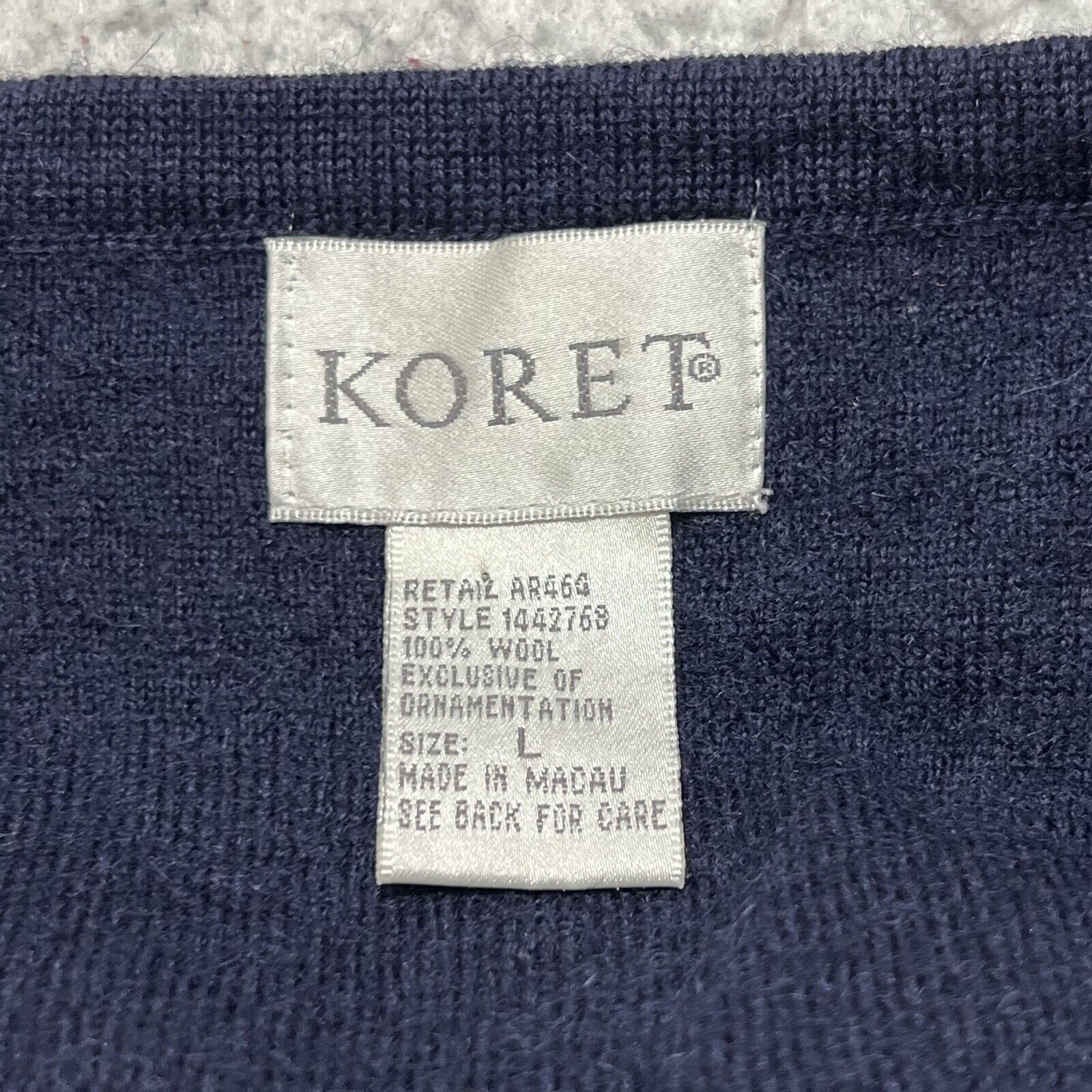 Vintage Vintage Koret Wool Cardigan Sweater Vest Embroidery V-Neck Size L / US 10 / IT 46 - 3 Thumbnail
