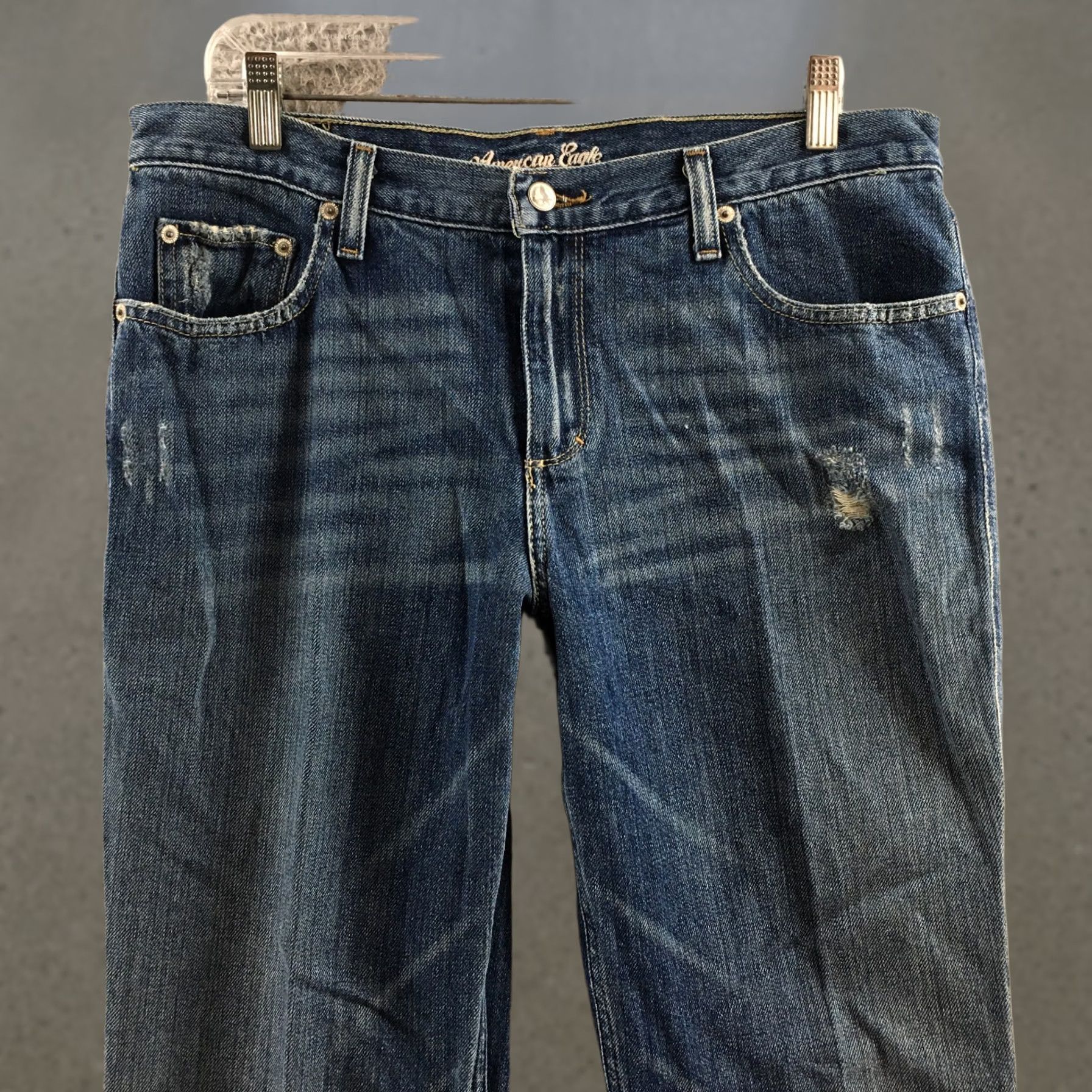 Vintage American Eagle Jeans Boots Blue Favorite Fit Cotton Mid Rise Denim Womens 12 Size 34" / US 12 / IT 48 - 1 Thumbnail