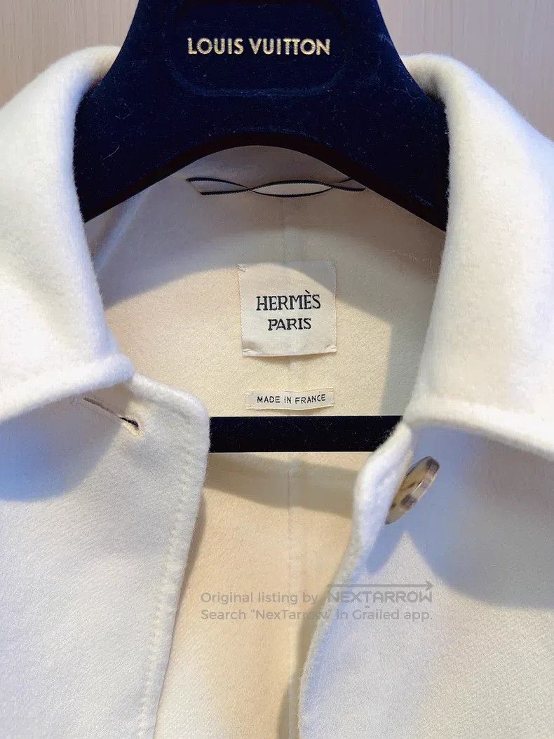 Hermes Hermes White Overcoat Size XS / US 0-2 / IT 36-38 - 2 Thumbnail