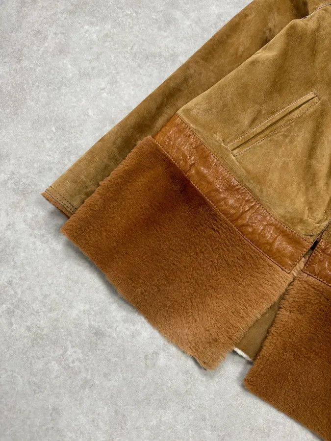 Dolce & Gabbana 2000s Dolce & Gabbana Beige & Brown Hybrid Fur Leather Jacket Size S / US 4 / IT 40 - 6 Thumbnail