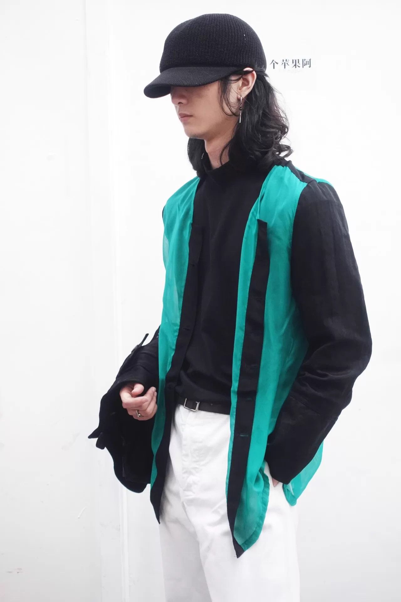 Ann Demeulemeester Ann Demeulemeester SS2016 2-Piece Black/Green Jacket M Size US M / EU 48-50 / 2 - 2 Thumbnail