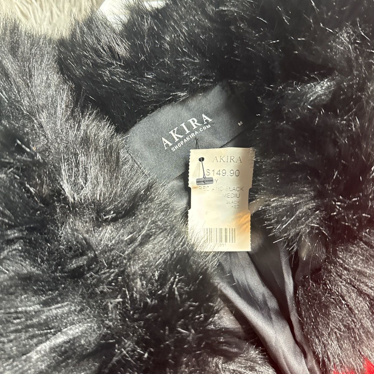 Akira Akira Red and black faux fur coat Size M / US 6-8 / IT 42-44 - 7 Thumbnail
