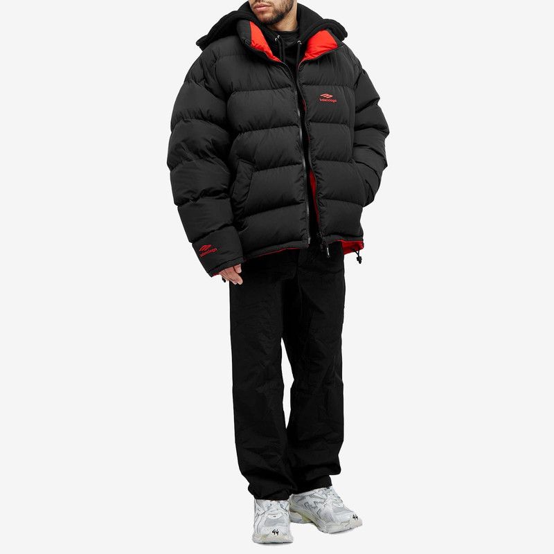 Balenciaga o1tr1nto0326 Cocoon Kick Puffer Jacket in Black/Red Size US L / EU 52-54 / 3 - 4 Thumbnail