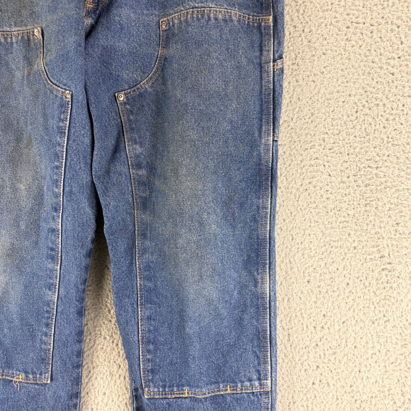 Wrangler VINTAGEWrangler Carpenter Jeans Mens 38x32 Blue Denim Double Knee Wrangler Riggs Workwear Jeans Mens Size 38x32 Blue Denim Size US 38 / EU 54 - 7 Thumbnail