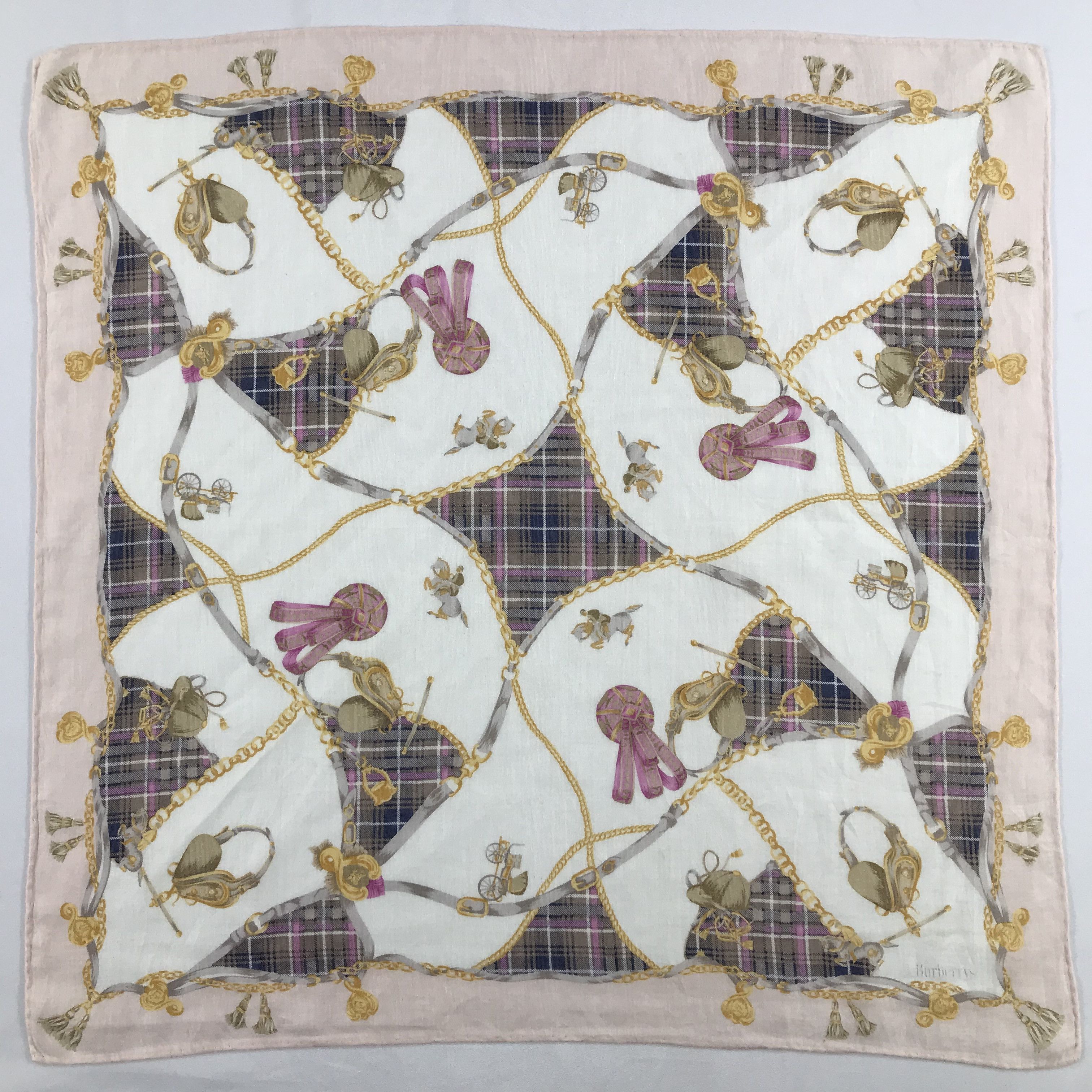 Burberry × Vintage Burberry Bandana / Handkerchief / Neckerchief - S2104 Size ONE SIZE - 1 Thumbnail