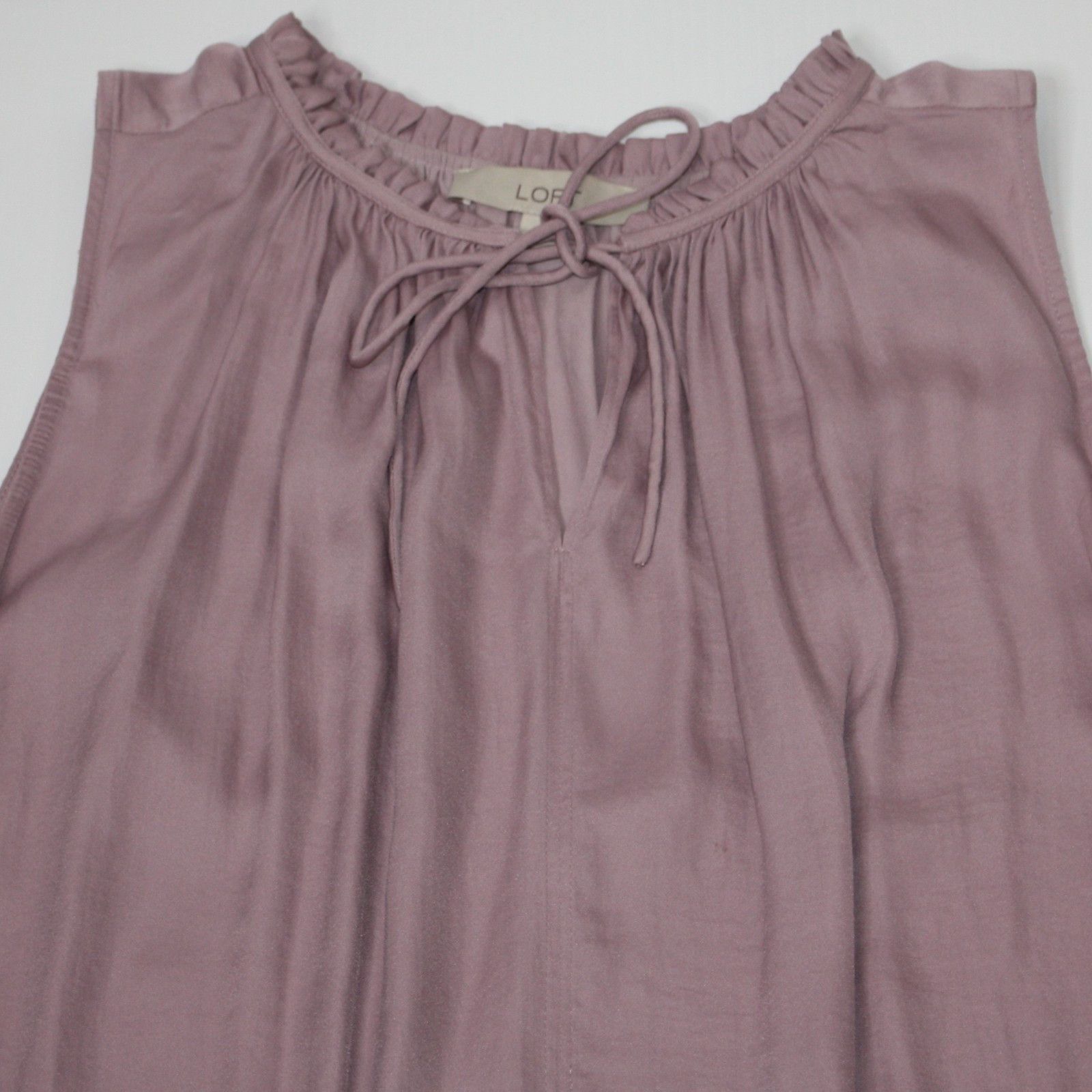 Loft Sleeveless Ruffle Tie Waist Dress in Mauve Color and size M Size M / US 6-8 / IT 42-44 - 9 Thumbnail