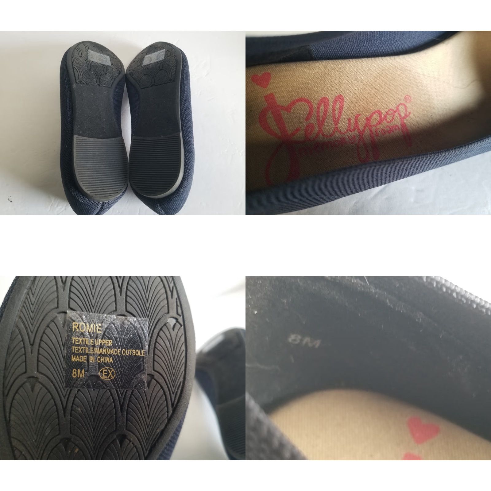 Vintage Jellypop Loafers Women's Size 8 Navy Blue Textile Pointed Toe Block Heel 1-1.9 in Size US 8 / IT 38 - 8 Thumbnail