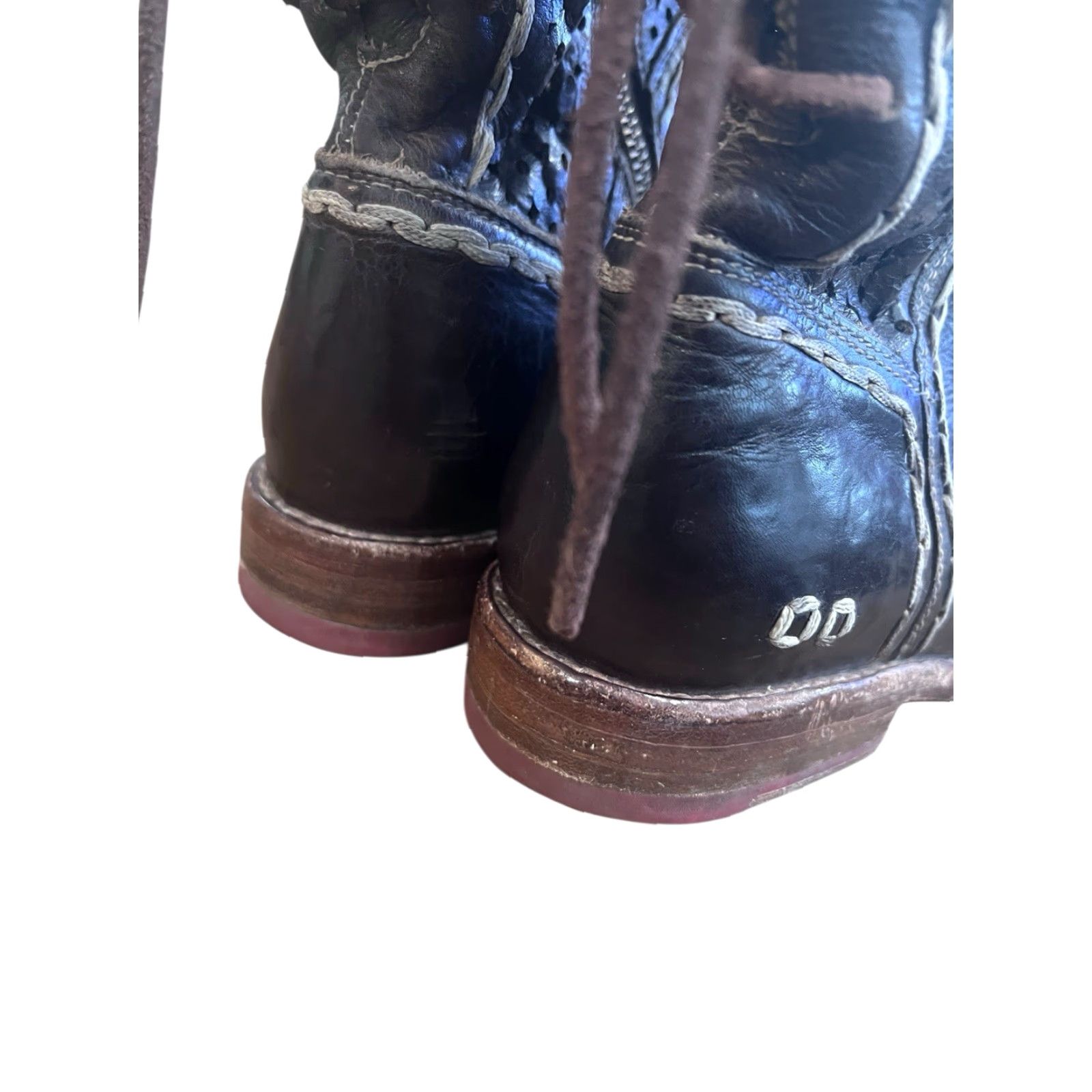 Bed Stu VINTAGE Bed|Stü Cobbler Boots Women Size 7.5 Leather Brown Distressed Lace Up Back Leather Combat Boot Womens Size US 8 / IT 38 - 6 Thumbnail