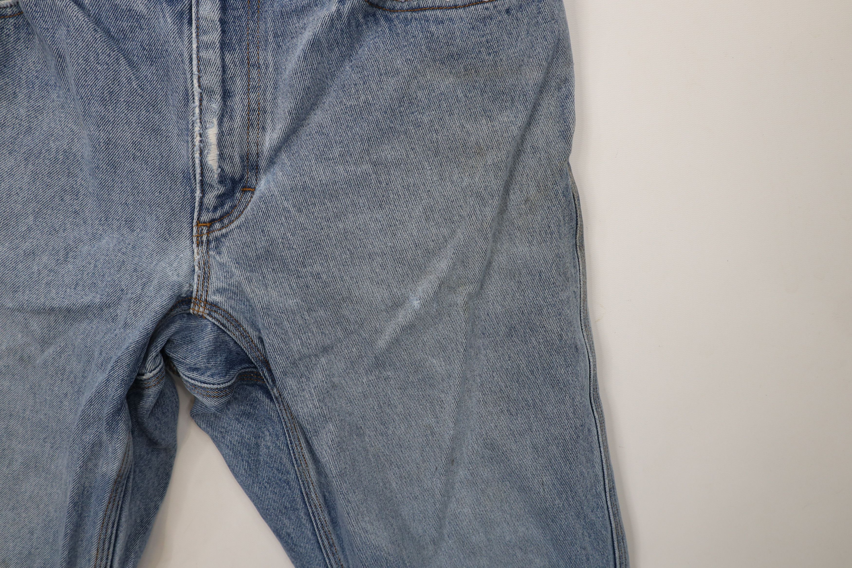 Duluth Trading Company × Vintage Duluth Trading Co Fit Thrashed Wide Leg Denim Jeans Blue Size US 35 - 8 Thumbnail