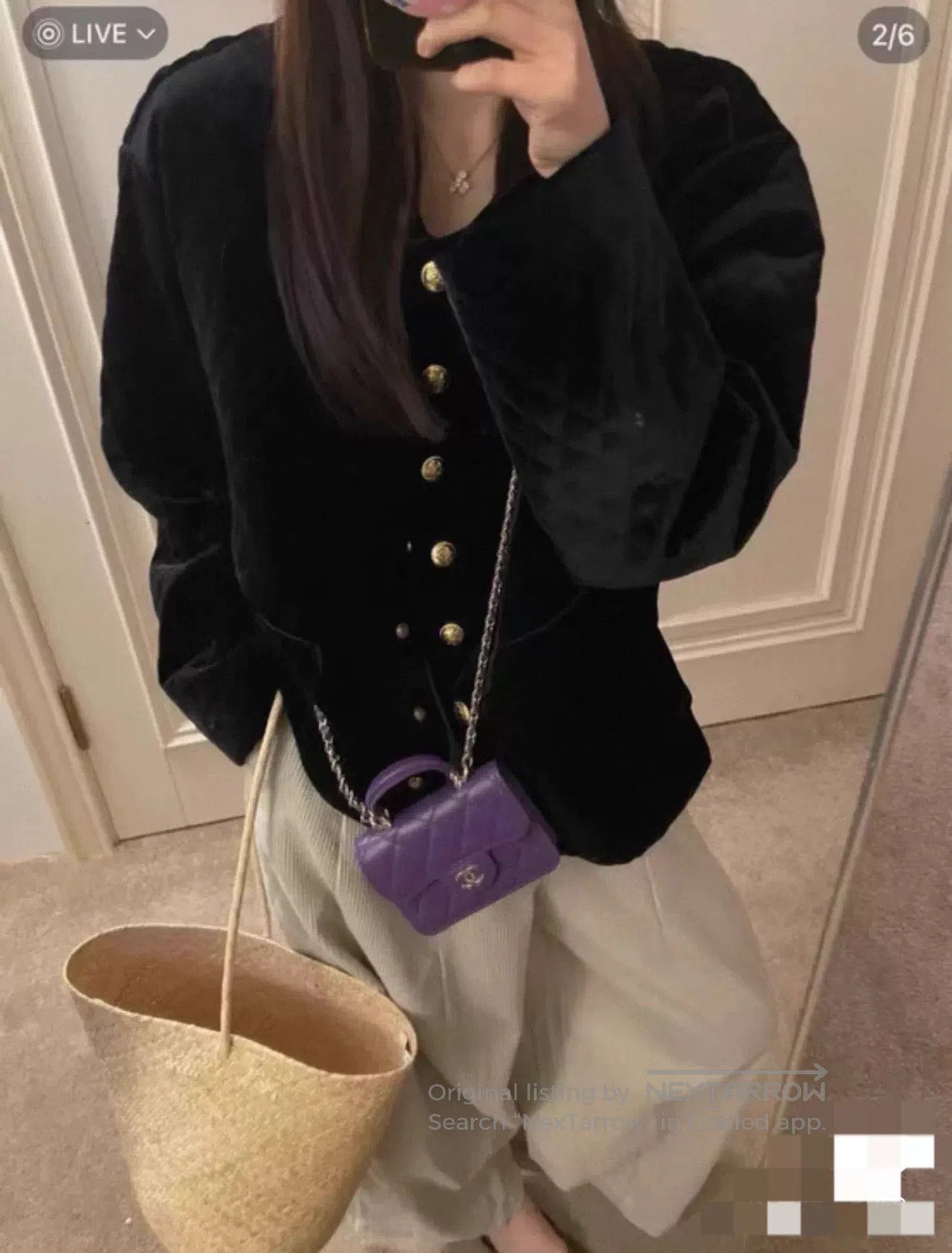 Celine Celine Black Quilted Velvet Jacket. Size XXS / US 00 / IT 34 - 5 Thumbnail