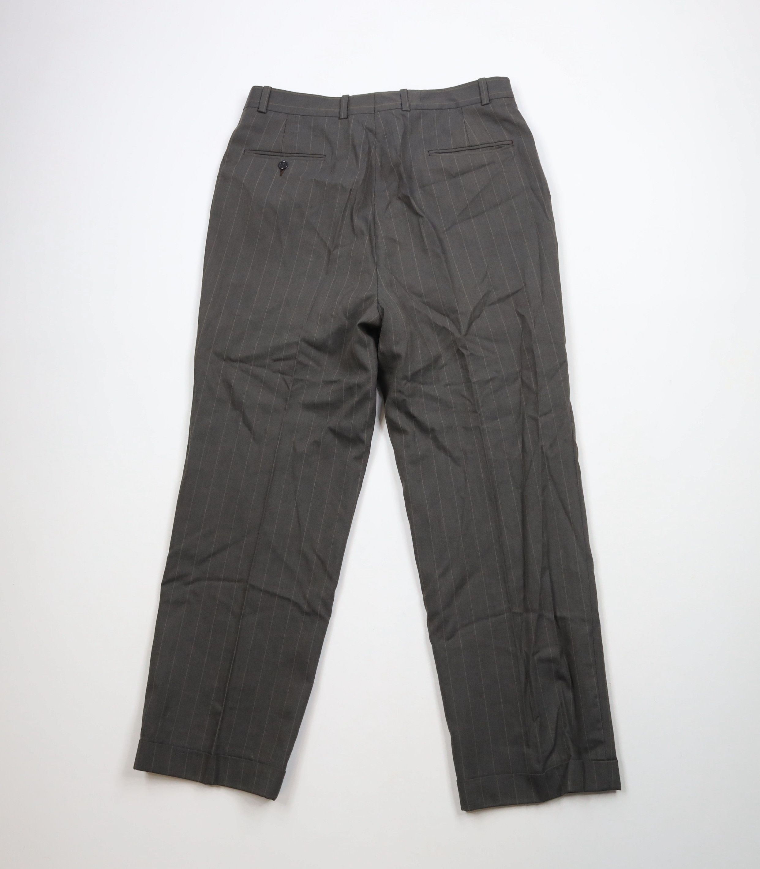 Vintage Vintage 90s Streetwear Wool Striped Wide Leg Chino Pants Size US 33 - 9 Thumbnail