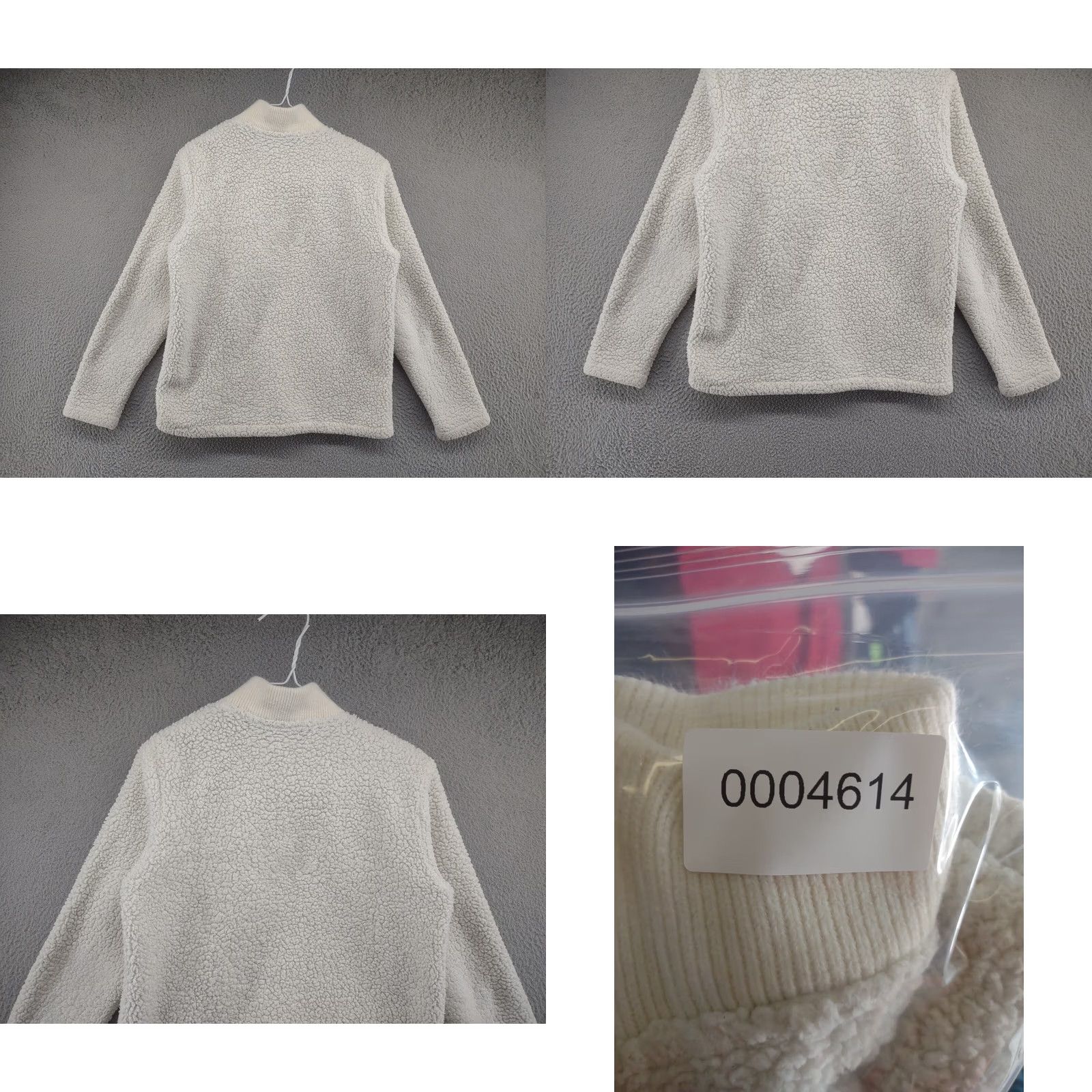 Lands' End Lands' End Johnson & Johnson 1/4 Zip Sherpa Pullover Sweater Women's S Ivory Polyester Fleece Long Sleeve Collared Pullover Casual 100% Polyester Size S / US 4 / IT 40 - 8 Thumbnail