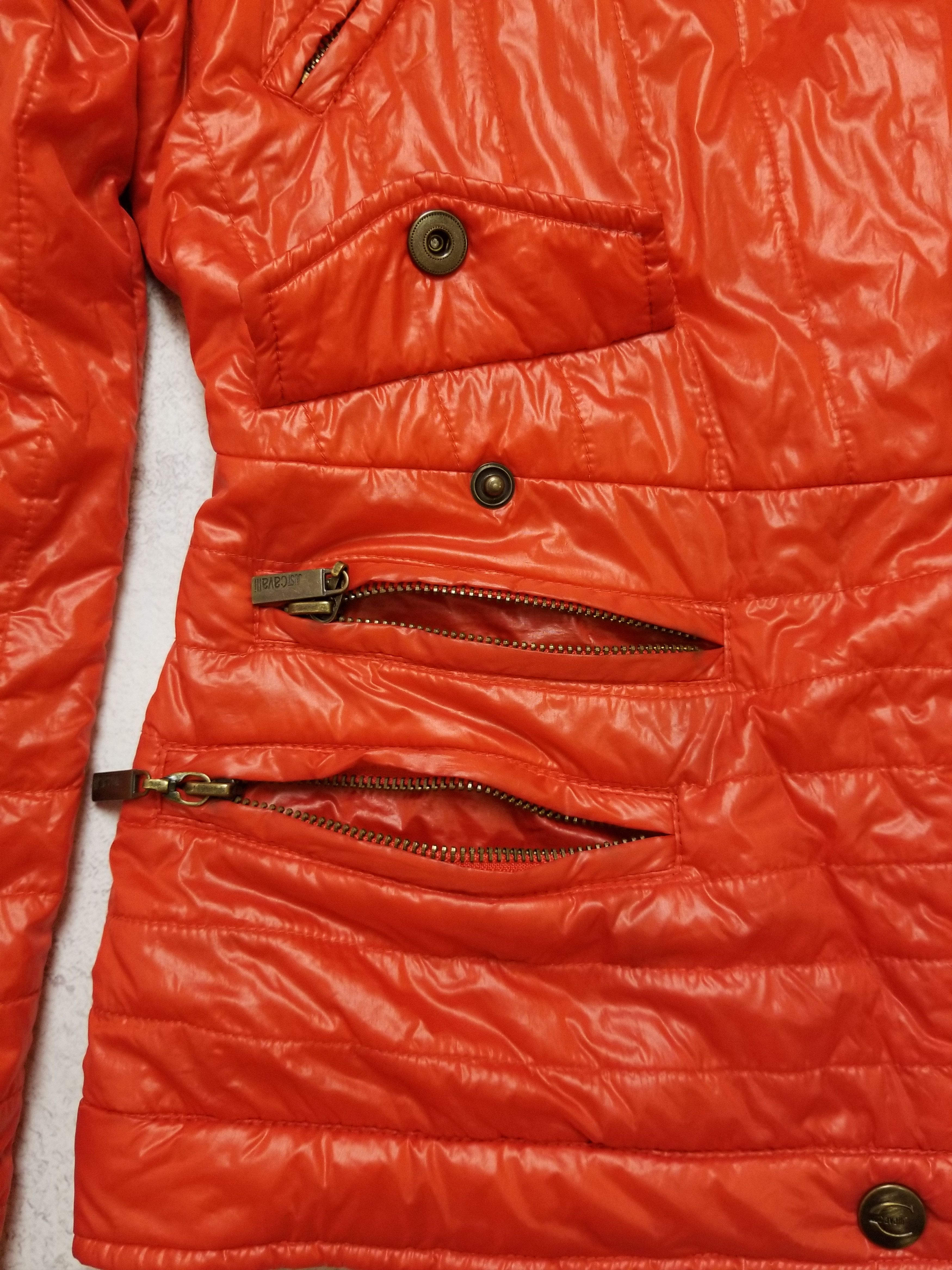 Just Cavalli Y2K Biker Slim Puffer Red Jacket Size M / US 6-8 / IT 42-44 - 6 Thumbnail