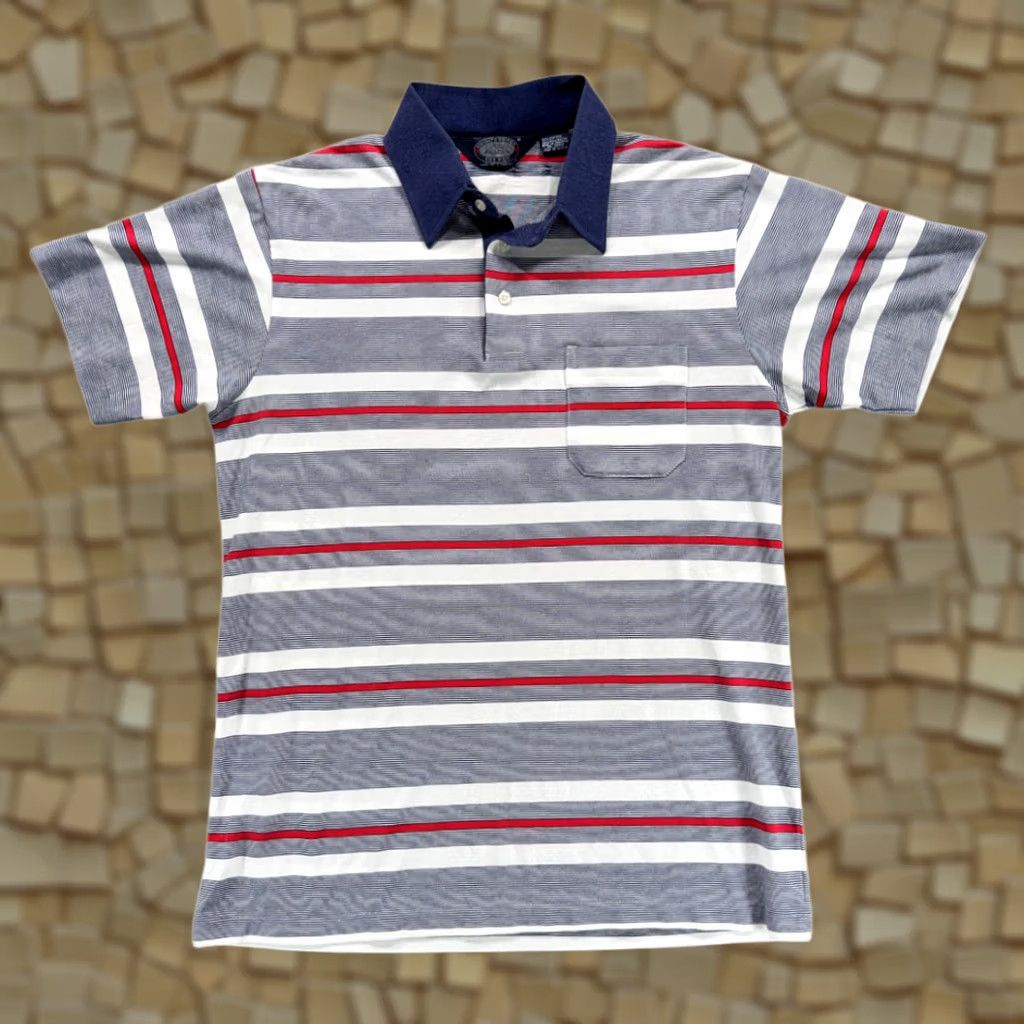Vintage Vintage Knightsbridge Polo Shirt Adult SMALL Blue White Red Striped Pocket 80s Size US S / EU 44-46 / 1 - 1 Thumbnail