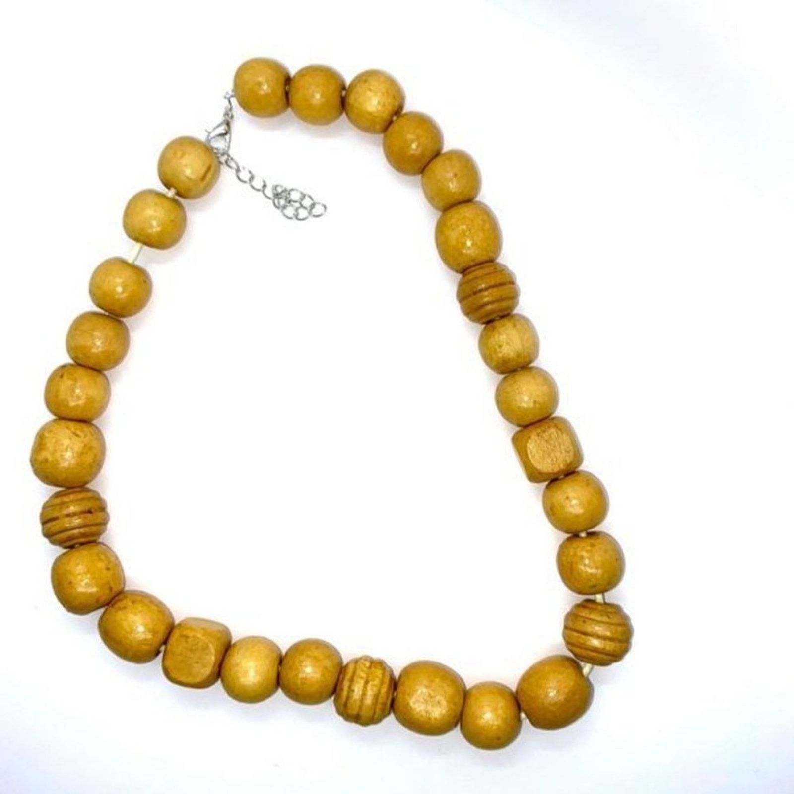 Handmade Handmade Wooden Beaded Necklace Square Round Size ONE SIZE - 2 Thumbnail