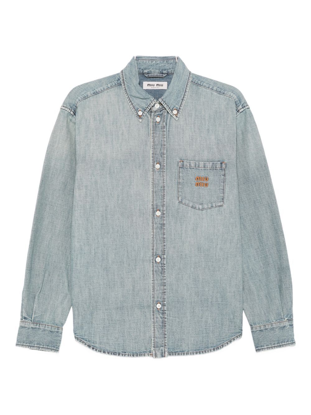 Miu Miu DENIM COTTON SHIRT Size XS / US 0-2 / IT 36-38 - 1 Thumbnail