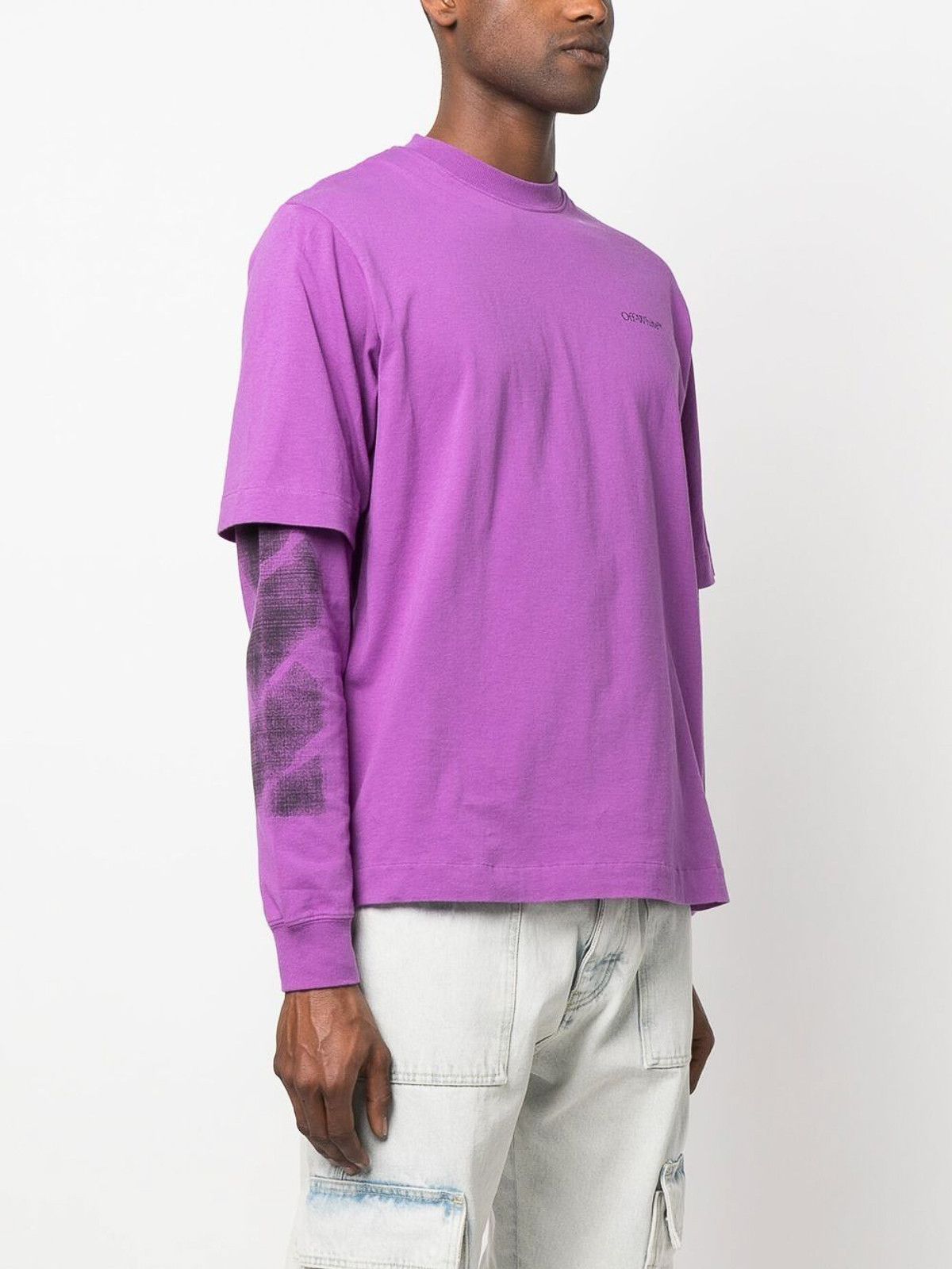 Off-White o1gr1nt0125 Jumbo Arrow Double L/S T-Shirt in Purple Size US XL / EU 56 / 4 - 3 Thumbnail
