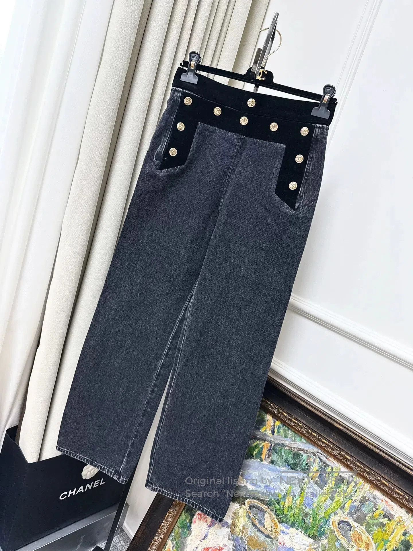 Chanel Chanel 20A Black Gray Denim Pants. Size US 36 / EU 52 - 1 Thumbnail