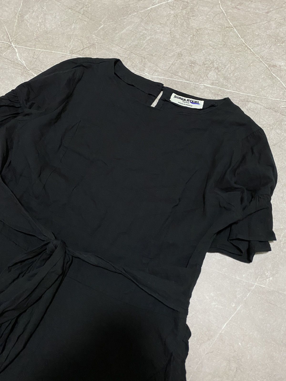Sonia Rykiel Vintage Sonia by Sonia Rykiel Ruffled Shift Dress Black Size XS / US 0-2 / IT 36-38 - 3 Thumbnail