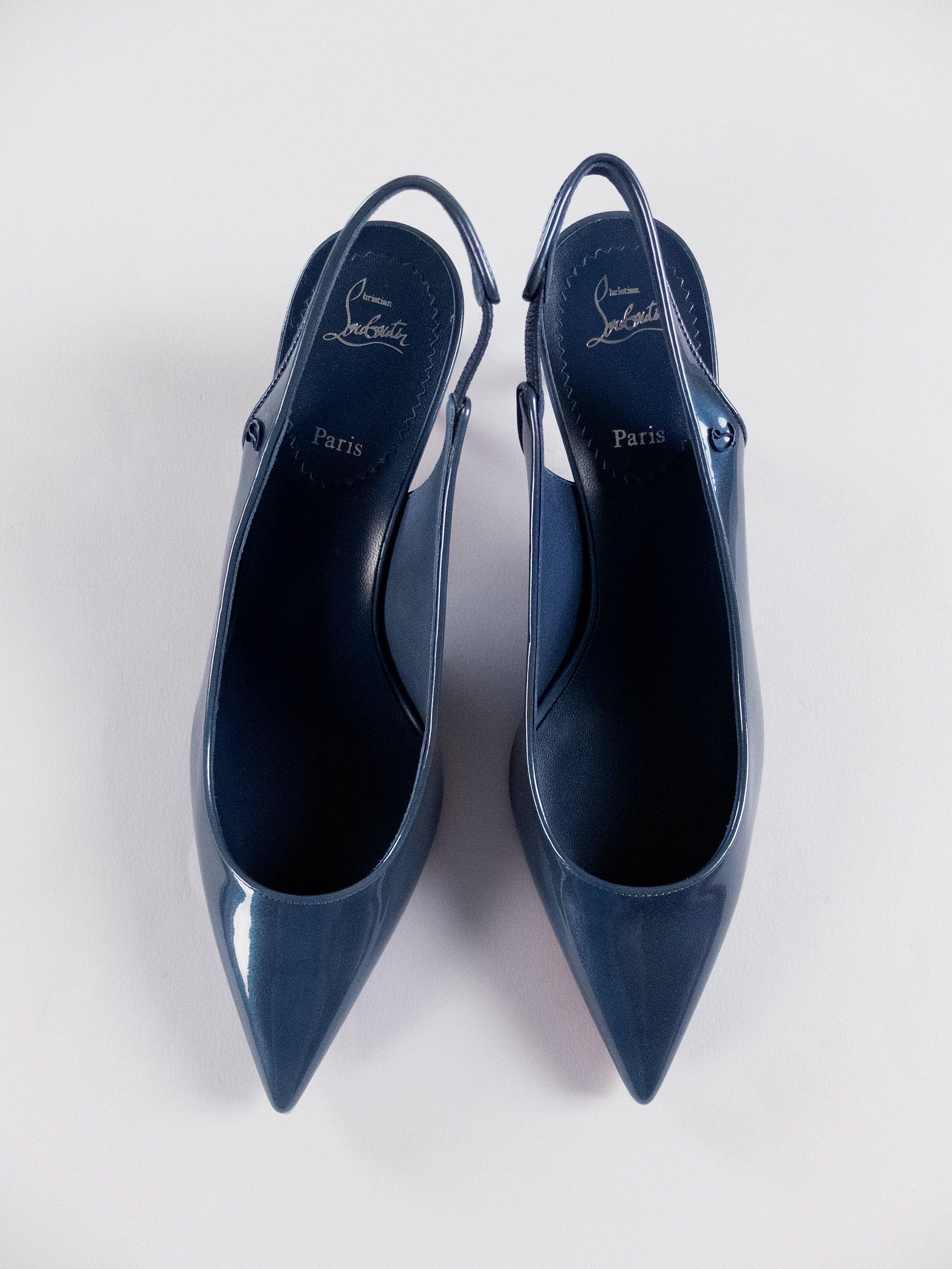 Christian Louboutin CHRISTIAN LOUBOUTIN Kate Sporty 55 blue patent leather pumps Size US 8.5 / IT 38.5 - 3 Thumbnail