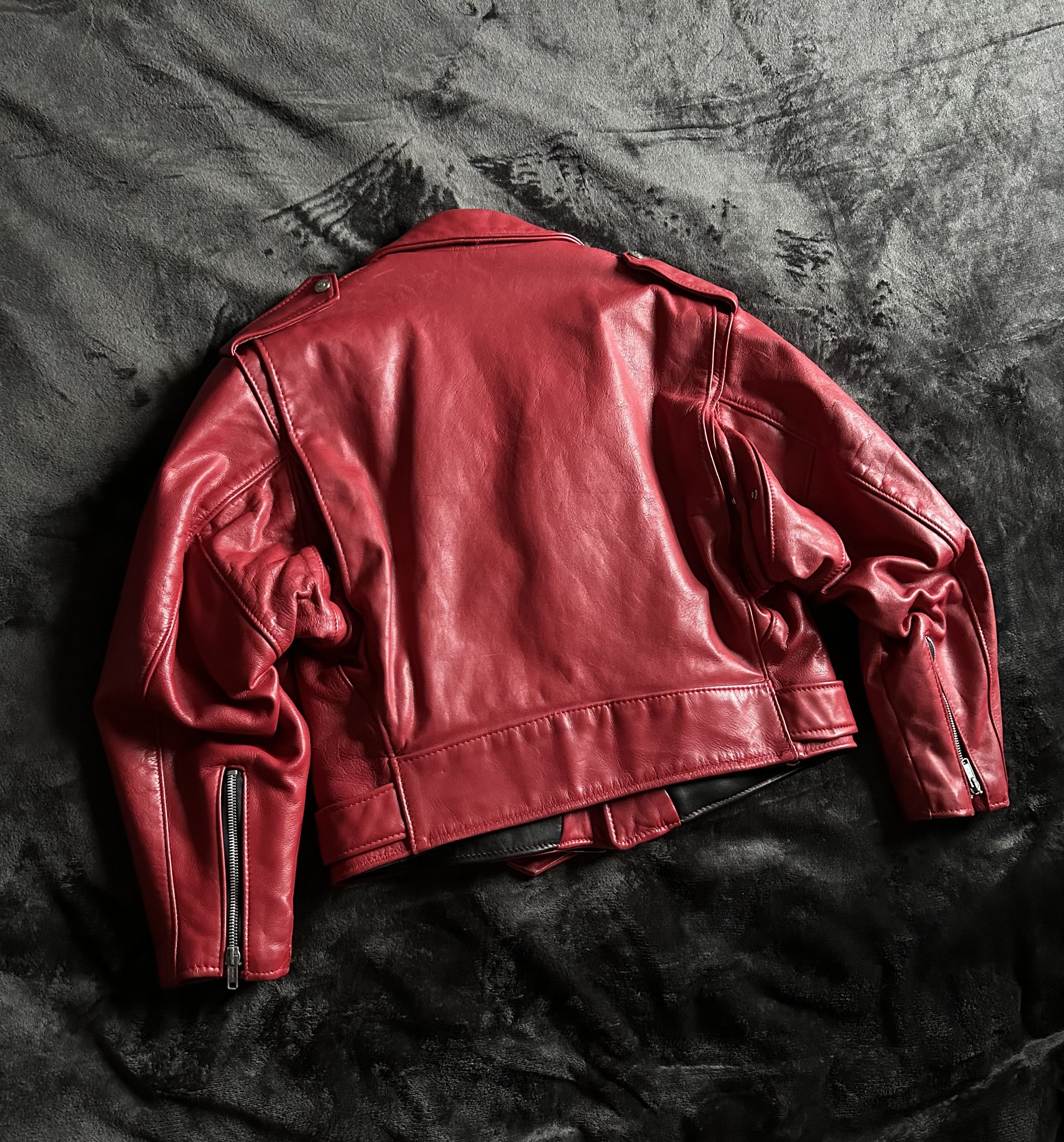 Schott Schott Perfecto Women's Leather Motorcycle Jacket Red sz.12 Size L / US 10 / IT 46 - 4 Thumbnail