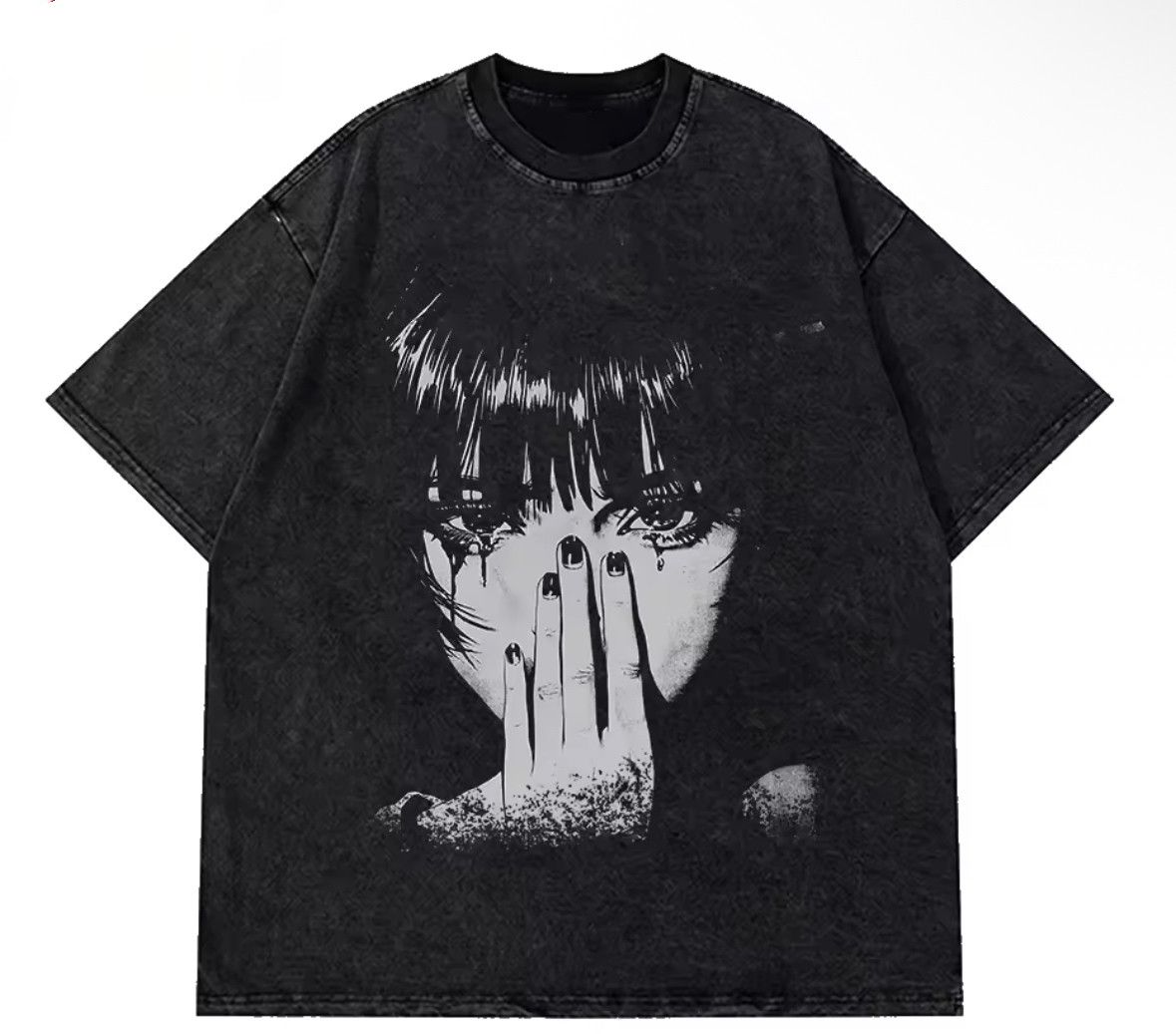 Japanese Brand Vintage Gothic Crying Girl Print Washed Short Sleeve T-Shirt Size US S / EU 44-46 / 1 - 1 Thumbnail
