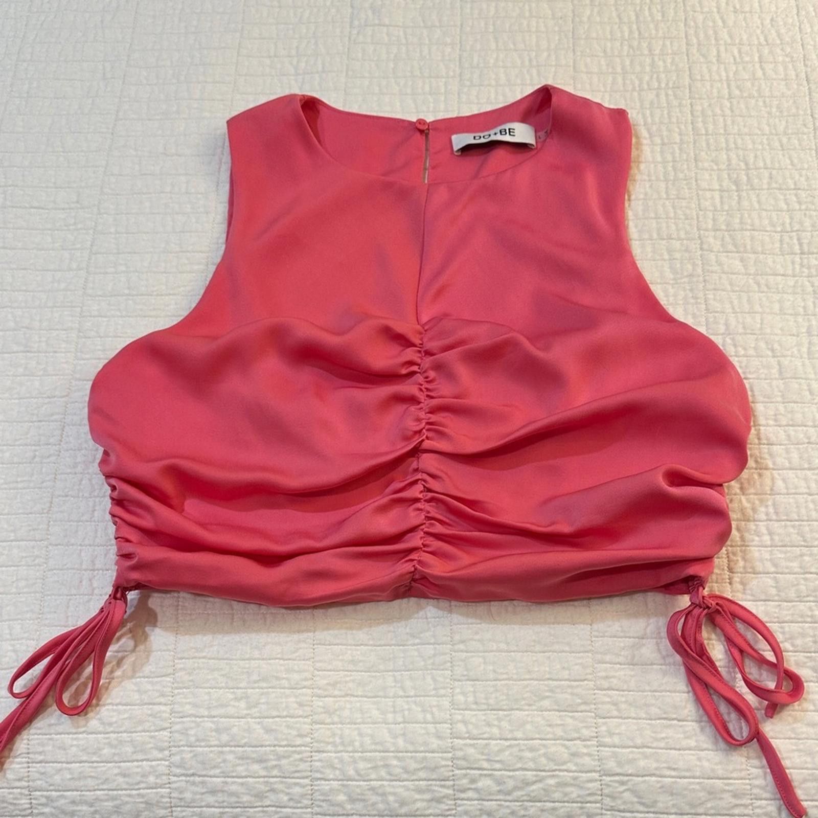Other Do + Be Large Pink Ruched Women's Top Size L / US 10 / IT 46 - 2 Thumbnail