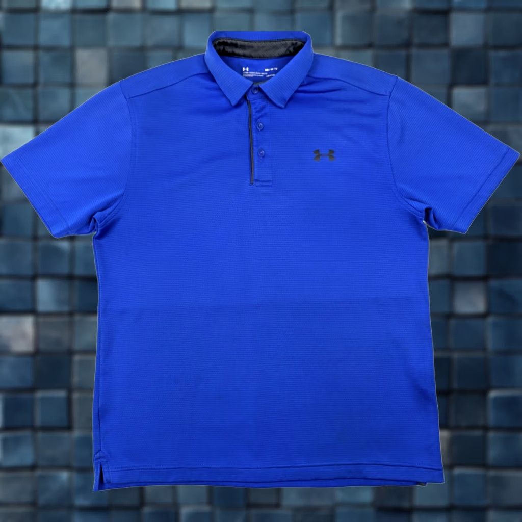 Under Armour Under Armour Tech Loose HeatGear Polo Shirt Men M Blue Short Sleeve Button Polo Shirt Mens Blue UA Tech Size US M / EU 48-50 / 2 - 1 Thumbnail