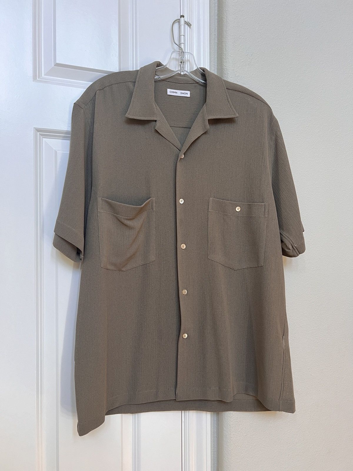 image of Cmmn Swdn Dexter Shirt Size 52 in Taupe, Men's
