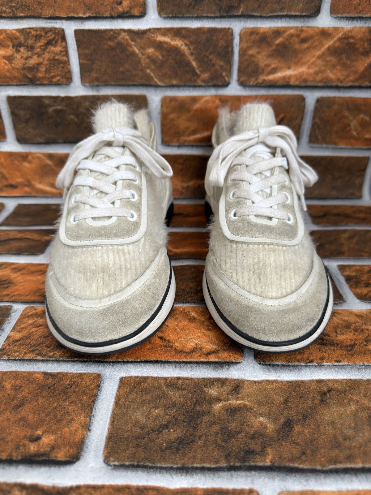 Chanel 🥶🔋 Suede Fabric Cc trainers Size US 8 / IT 38 - 3 Thumbnail