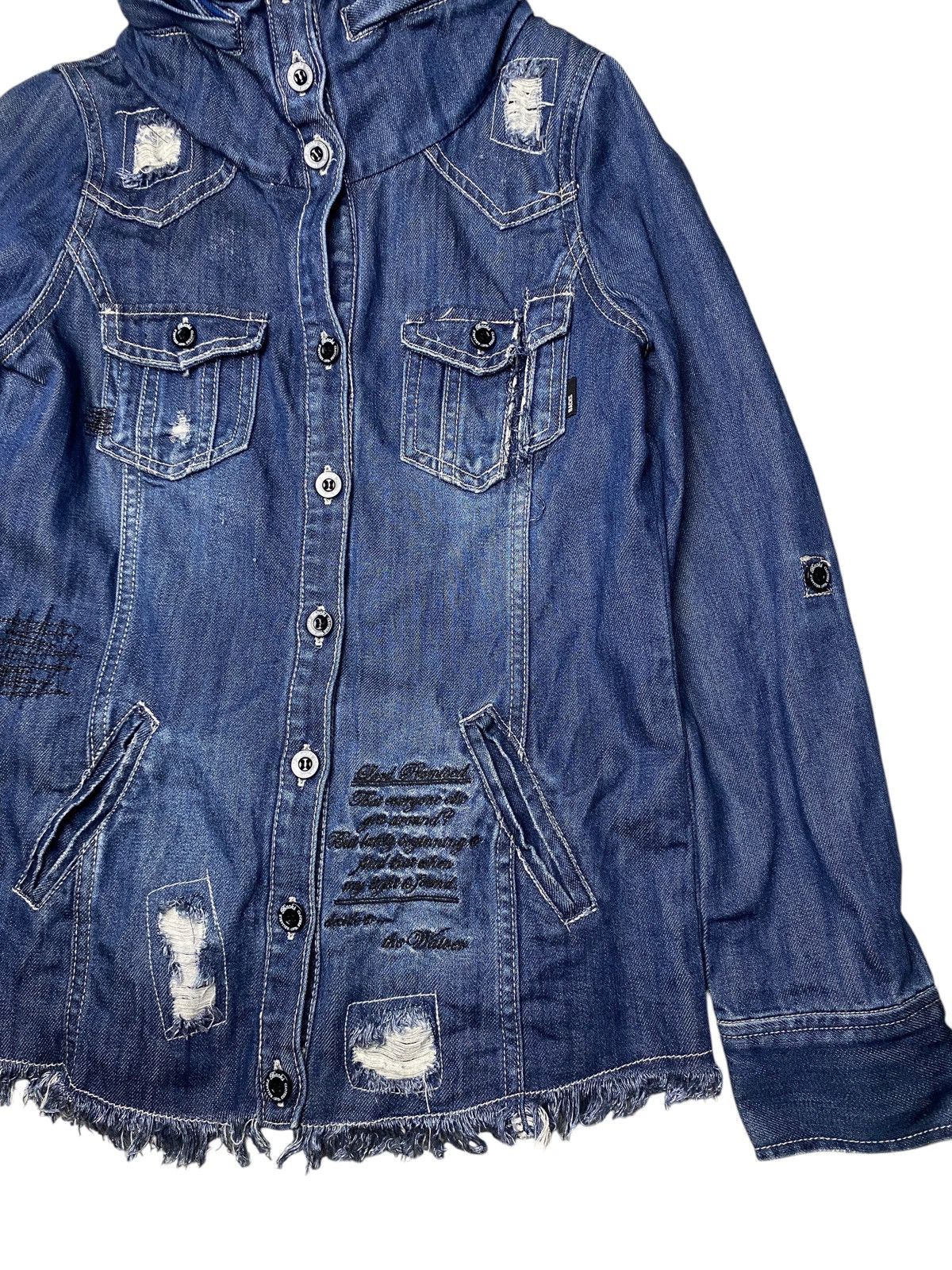 If Six Was Nine 2000's Backs Sevelians Bono Poem Denim Jacket Size US S / EU 44-46 / 1 - 6 Thumbnail