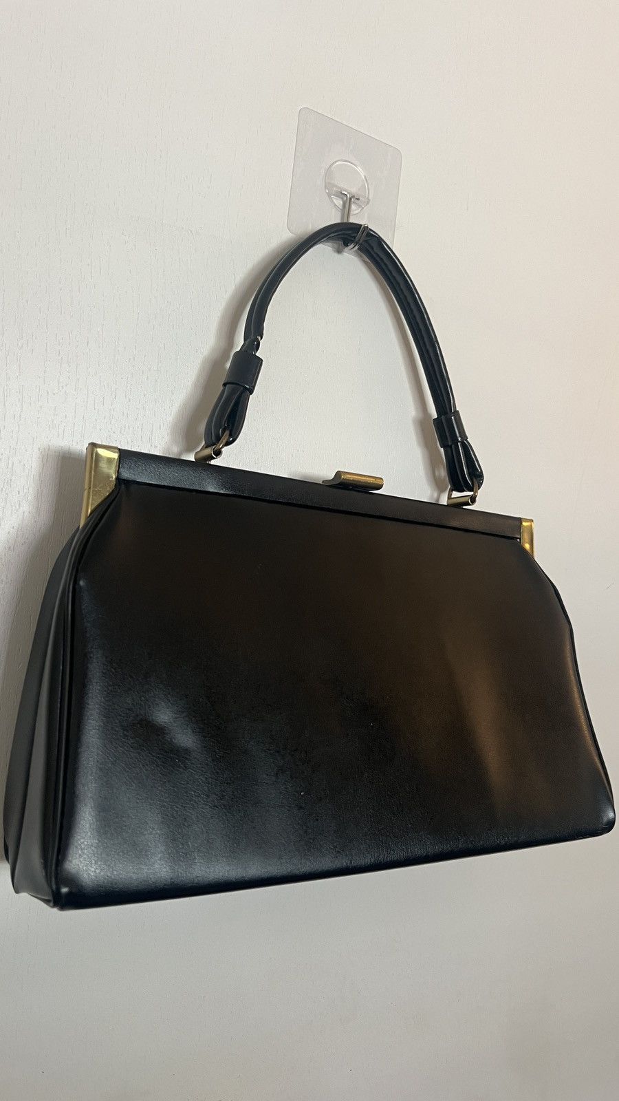 Other 1950s Vintage Era Dubette New York Black Leather Handbag Size ONE SIZE - 2 Thumbnail