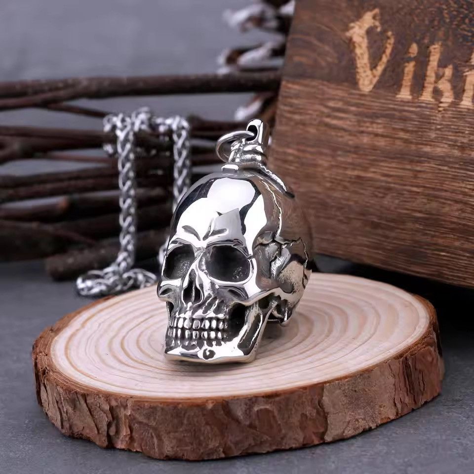 Jewelry Goth Skull Pendant Necklace Size ONE SIZE - 3 Thumbnail