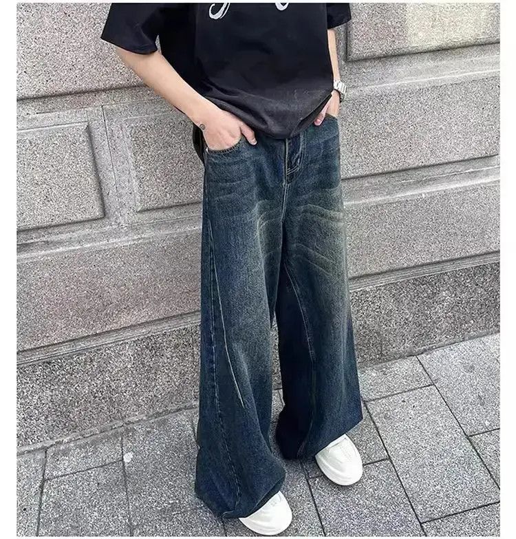 Japanese Brand Retro washed draping straight leg jeans Size US 32 / EU 48 - 4 Thumbnail