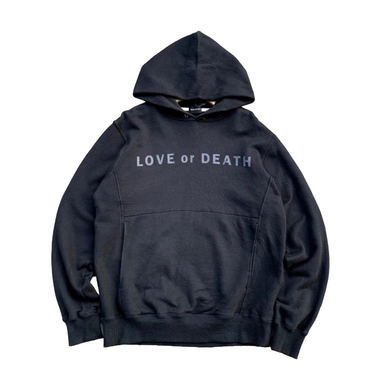 image of Archival Clothing x Hysteric Glamour 2000's Boycott Love Or Death Hoodie in Black (Size Large)