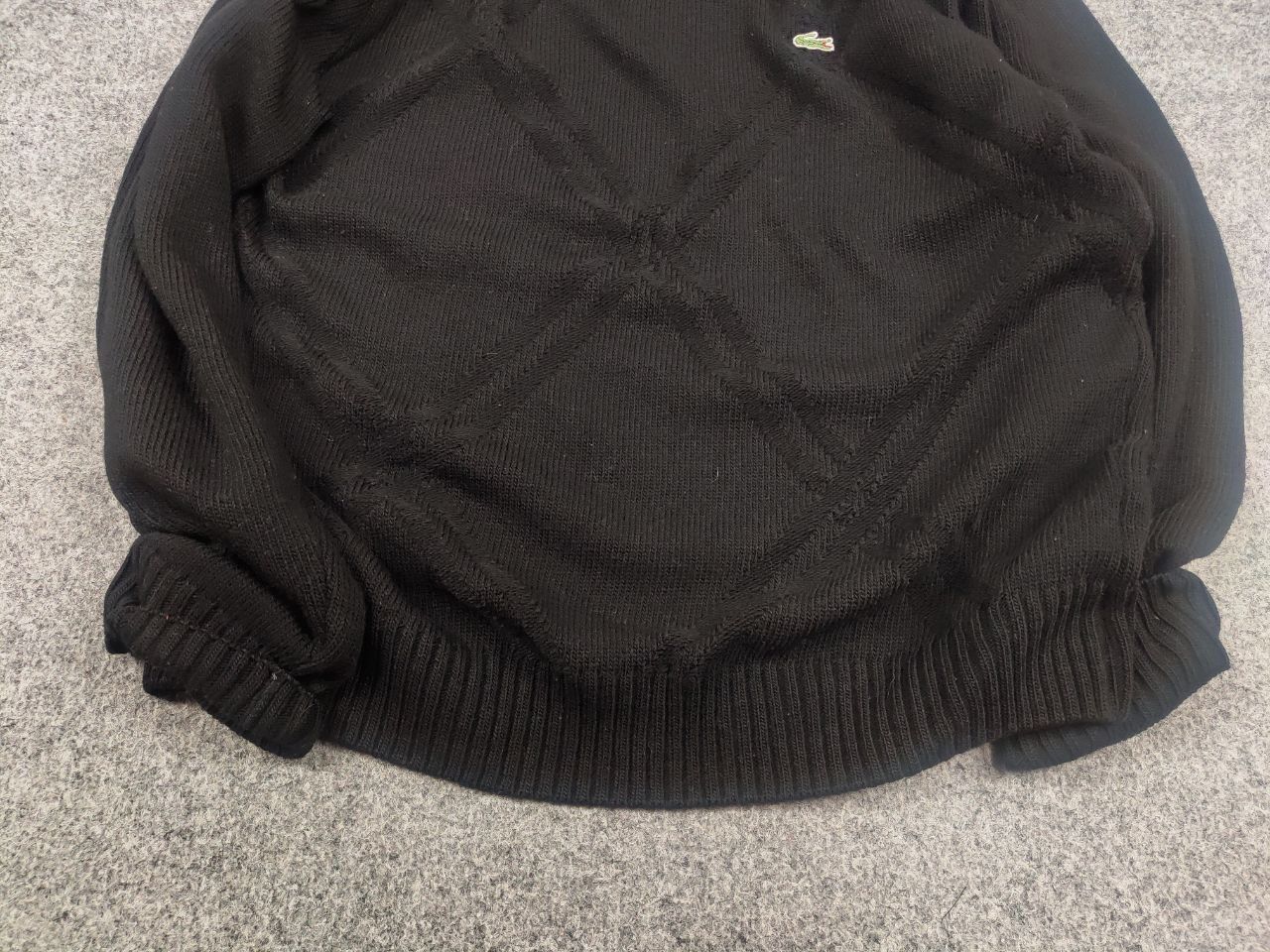 Lacoste Vintage 90's Lacoste All Black Logo Textured Sweater Jumper Size US M / EU 48-50 / 2 - 5 Thumbnail