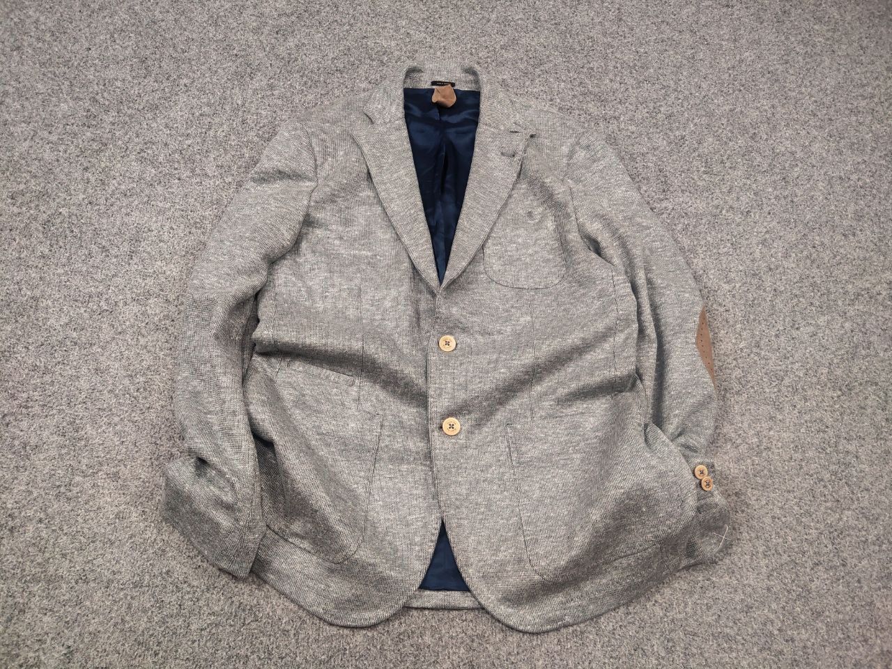 Massimo Dutti Massimo Dutti Design Grey Linen Blend Blazer Sports Jacket Size US M / EU 48-50 / 2 - 3 Thumbnail