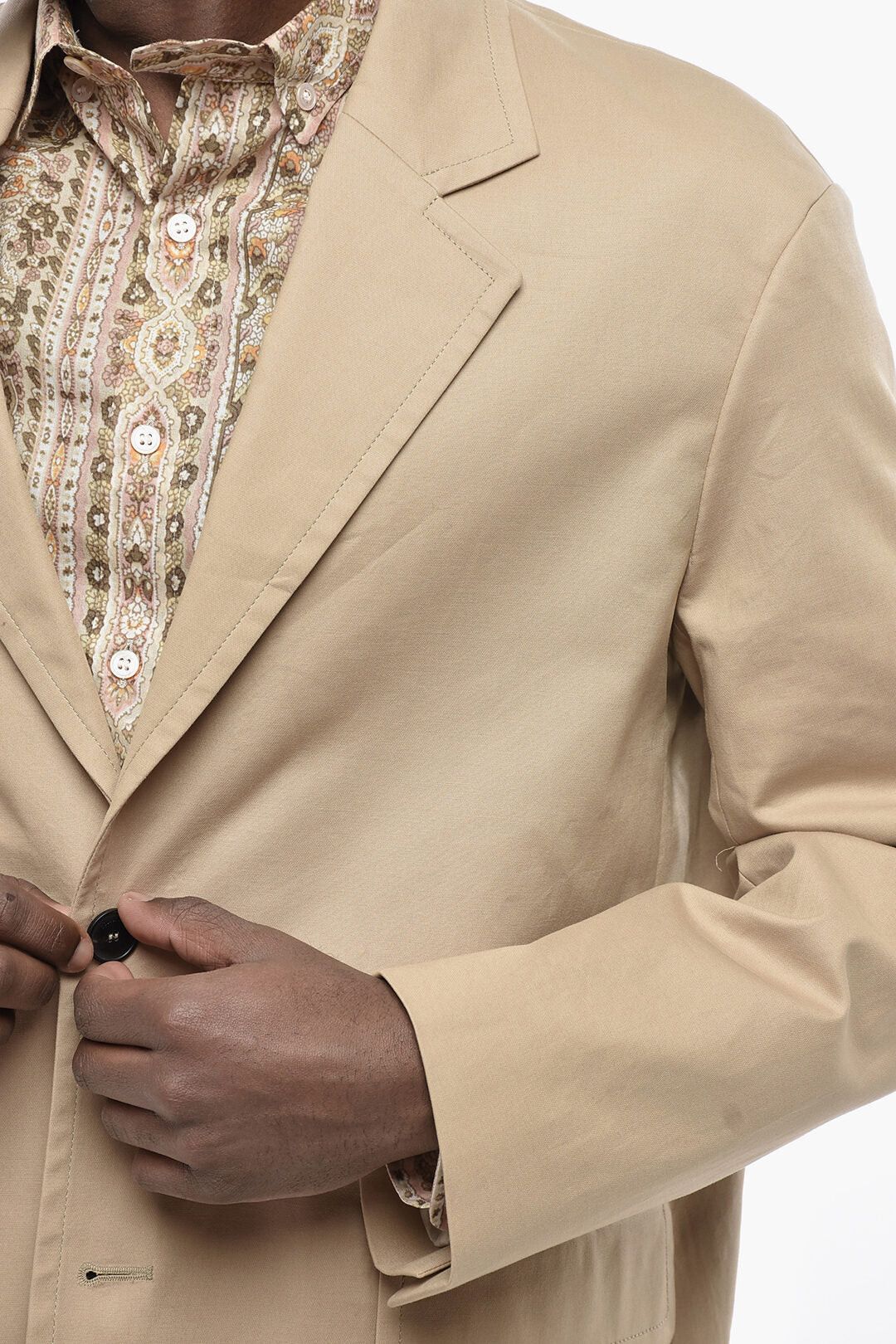 Lanvin og1mm0426 Unlined Cotton Blazer in Beige Size US M / EU 48-50 / 2 - 3 Thumbnail