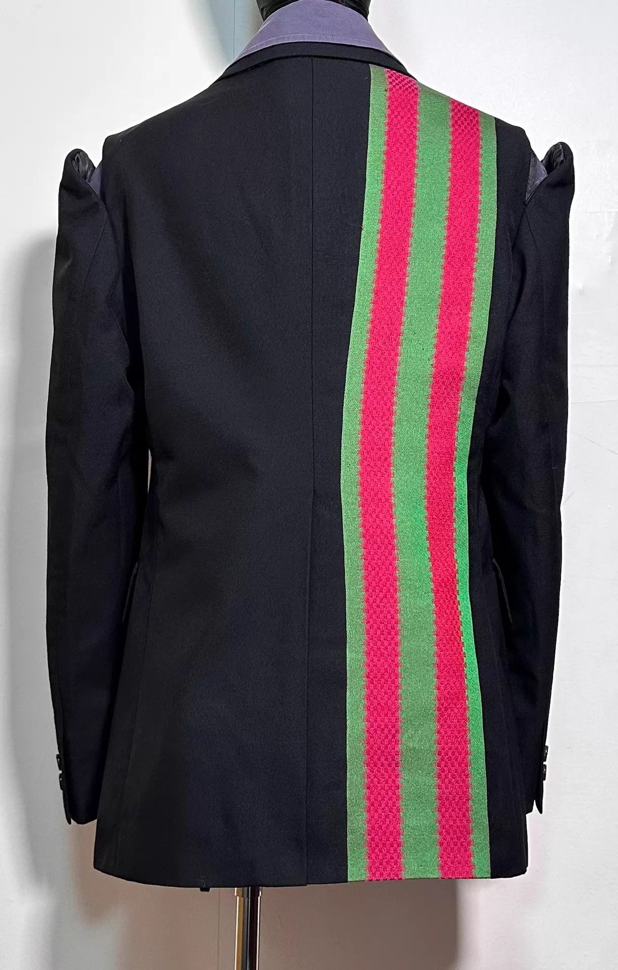 Comme des Garcons CDG Deconstructed Colorblock Black Wool Suit Jacket Size US M / EU 48-50 / 2 - 2 Thumbnail