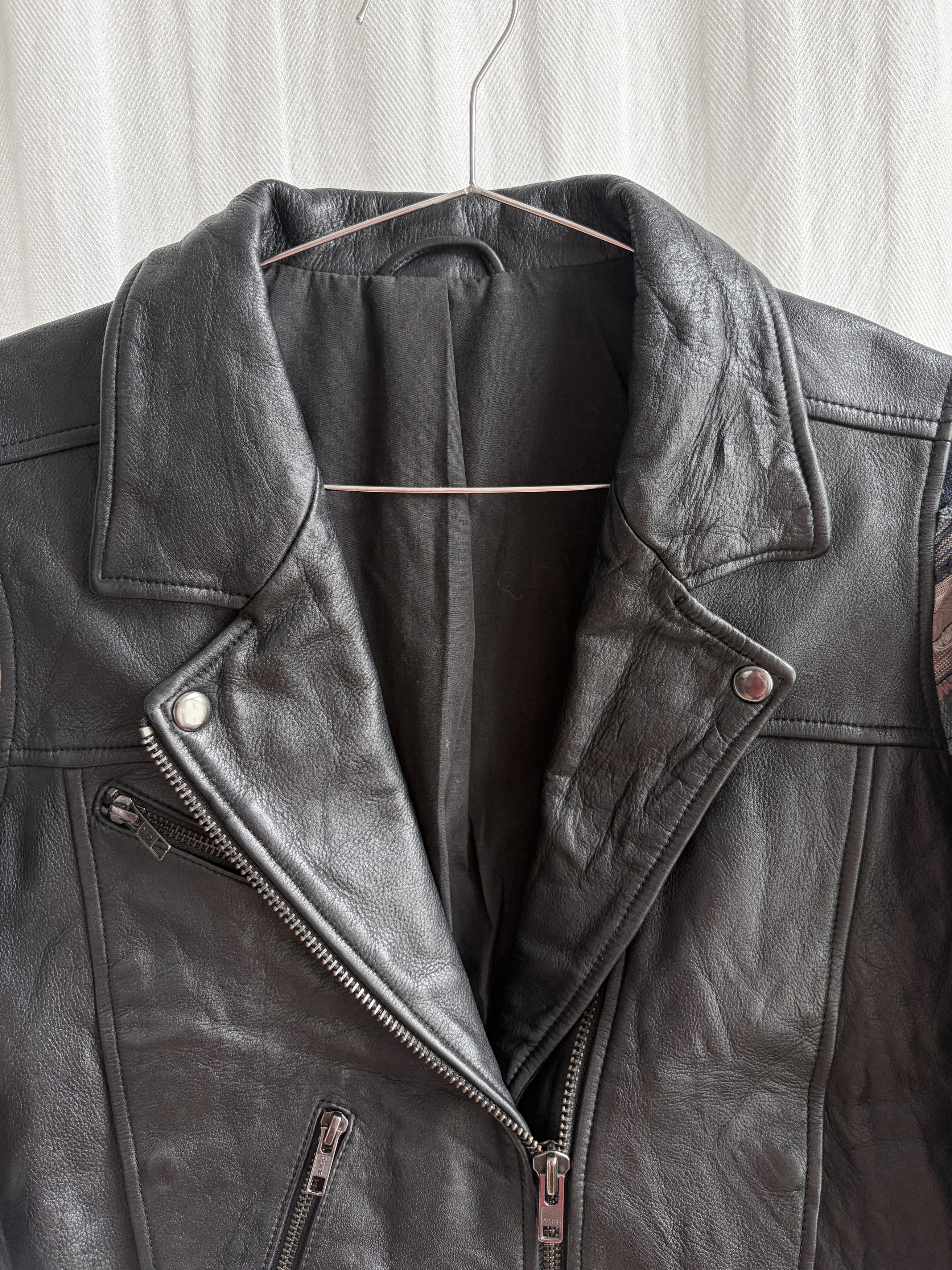 Acne Studios x Beams AW10 Patchwork Sleeve Leather Jacket Size M / US 6-8 / IT 42-44 - 4 Thumbnail