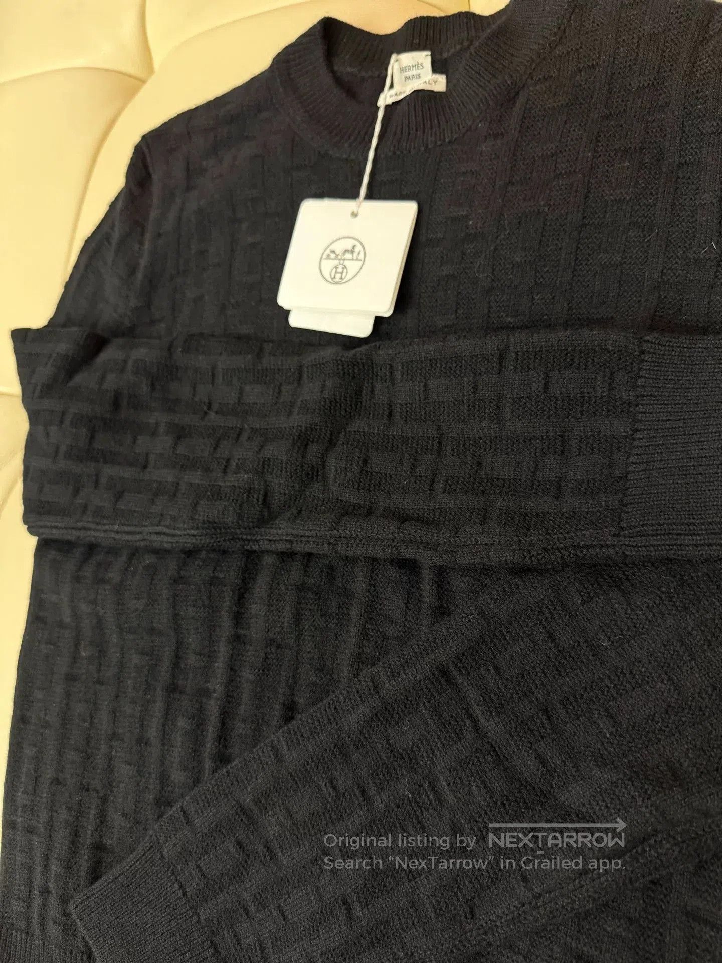 Hermes Hermes Black H Pattern Wool Sweater. Size US S / EU 44-46 / 1 - 5 Thumbnail