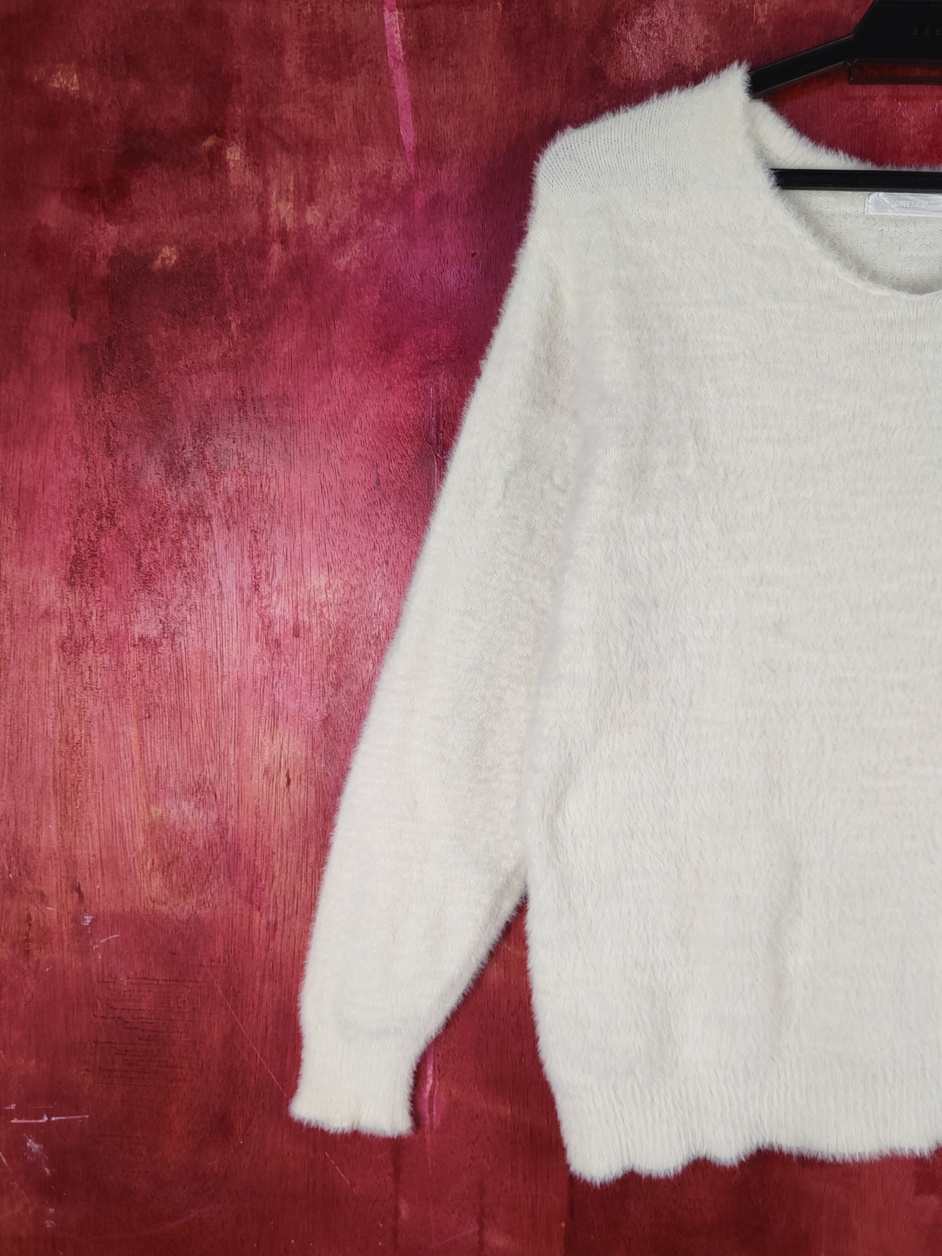 Homespun Knitwear × Japanese Brand × Vintage Dreskip Cream Shag Shaggy Fur Mohair Knitwear #S2277 Size M / US 6-8 / IT 42-44 - 3 Thumbnail