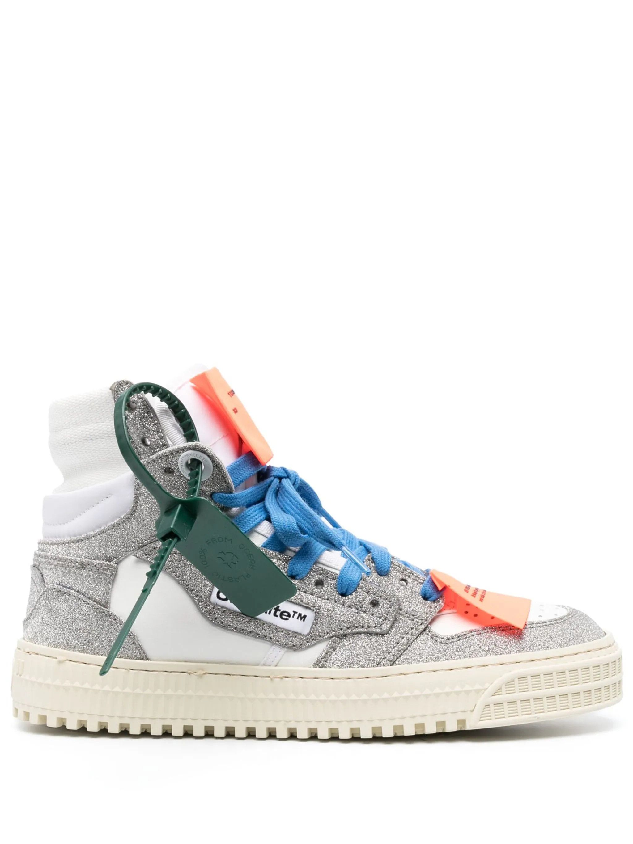 Off-White o1in1s1024 Q:1 / Court Special Glitter High-Top Sneakers Size US 5.5 / EU 38 - 1 Thumbnail