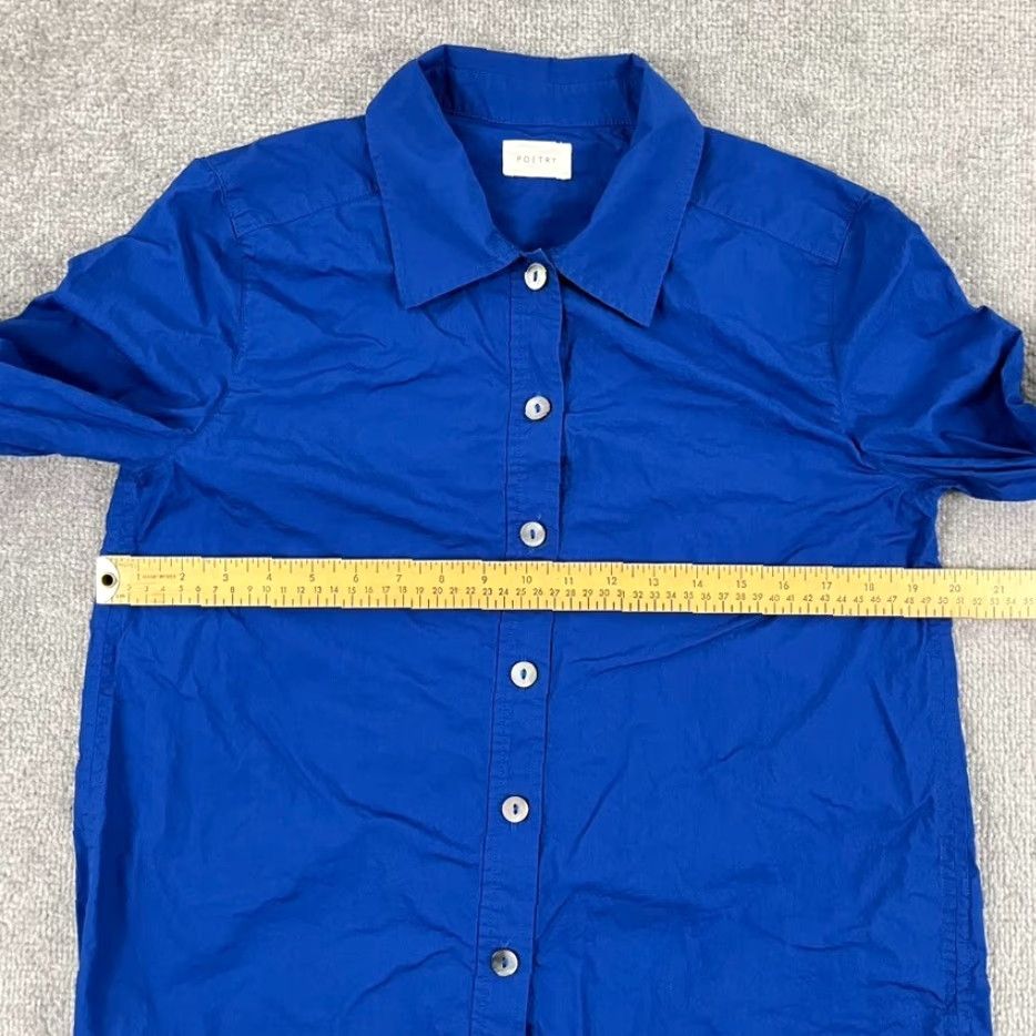 Vintage VINTAGE Poetry Shirt Womens UK 10 US 6 Royal Blue Button Up Long Sleeve Career Office Size M / US 6-8 / IT 42-44 - 5 Thumbnail