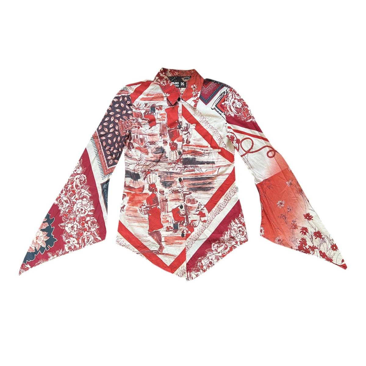 Jean Paul Gaultier Flare Sleeve Blouse Button Up Vintage Jpg, Women's
