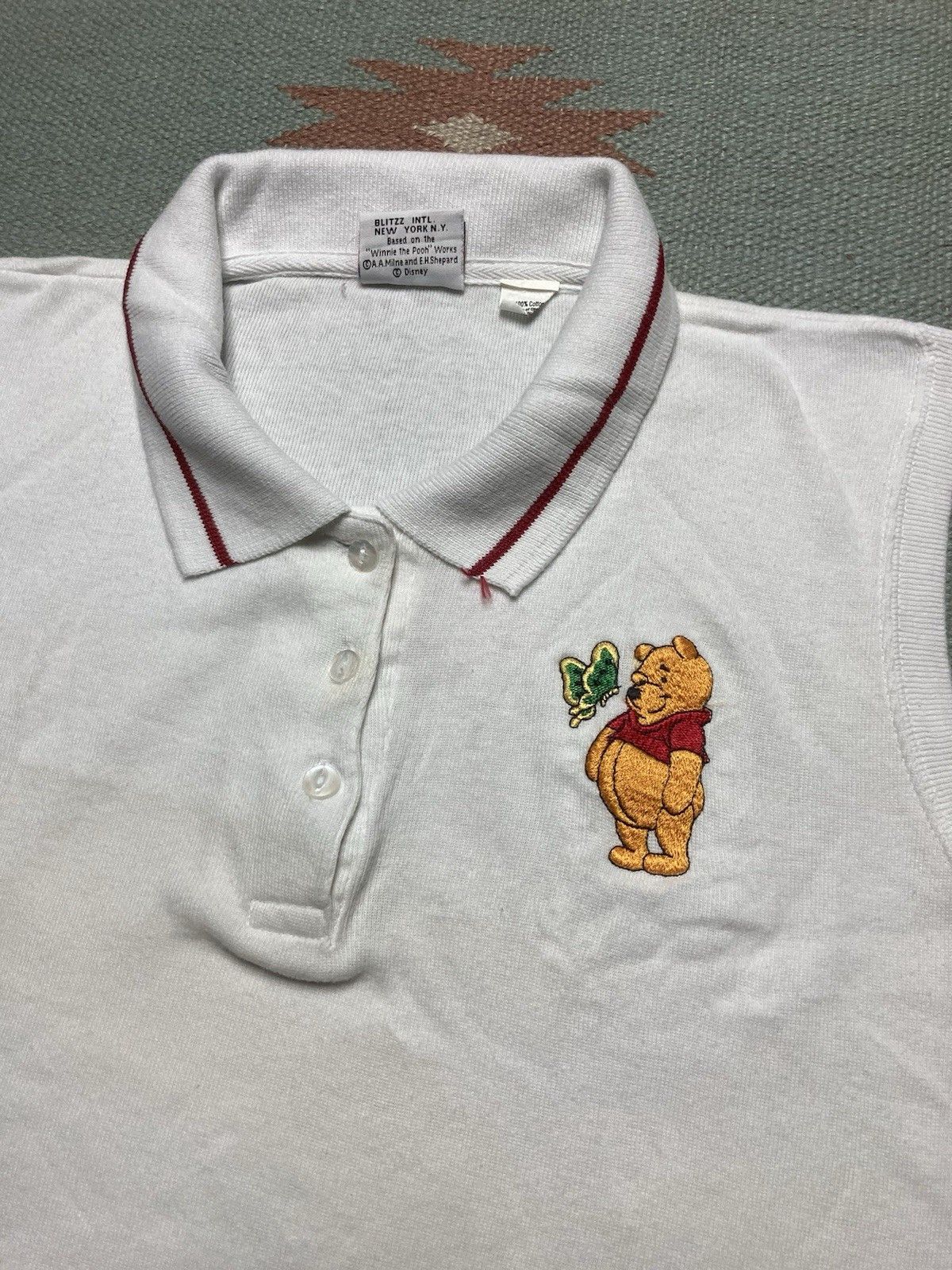 Vintage sleeveless polo shirt vest Winnie the Pooh Disney women L/XL Size L / US 10 / IT 46 - 2 Thumbnail